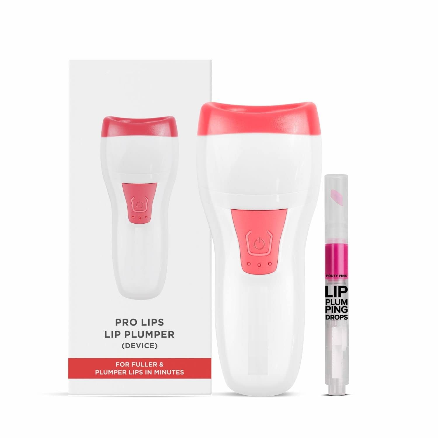 Pro-Lips Lip Plumper Device - Smart, Safe & Effective Lip Plumping Essential for Fuller, Thicker Lips | Pouty Pink Plumping Drops | Perfect for Date Night, Self-Care & Instagram Makeup Looks