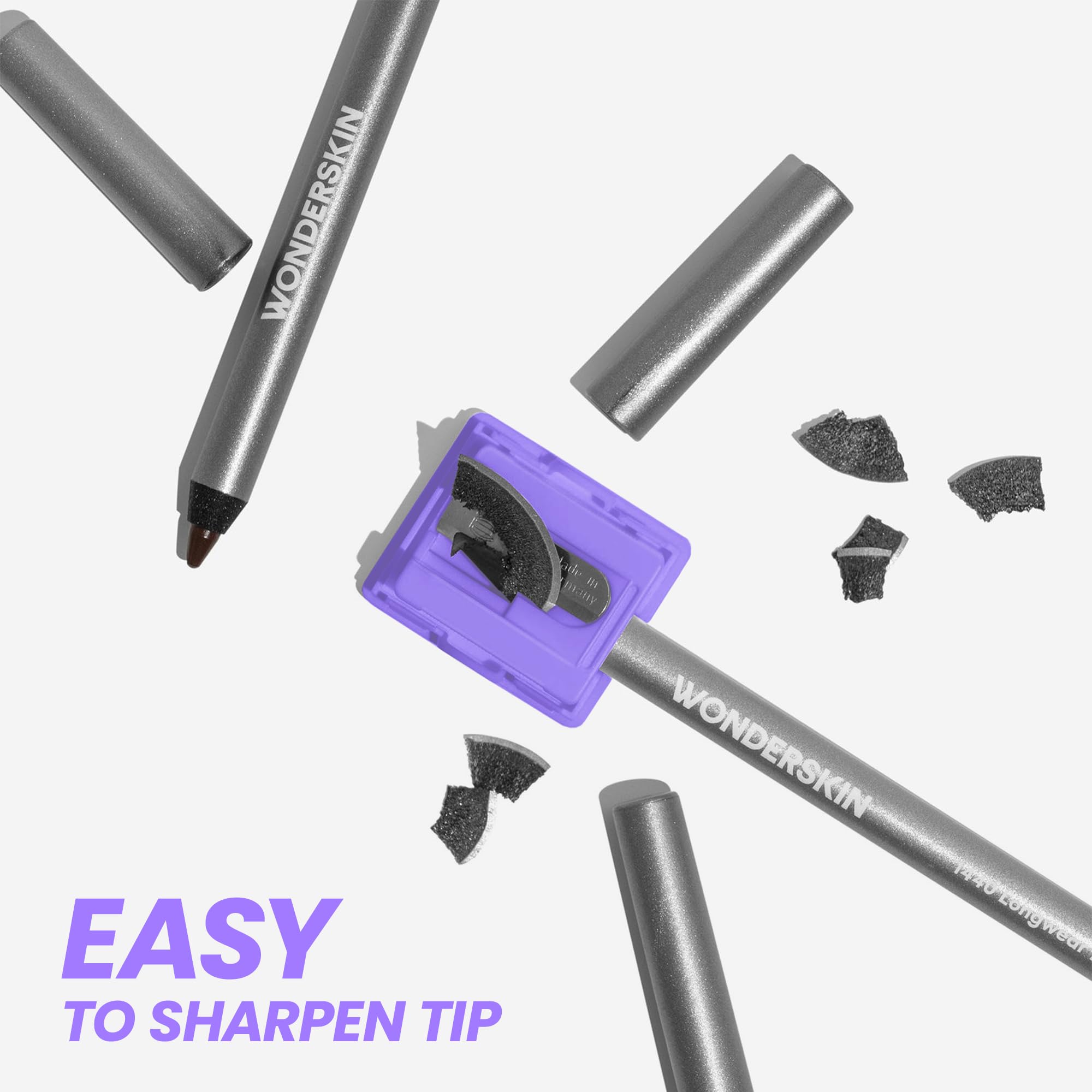 Wonderskin 1440 Longwear Black Waterproof Eyeliner Pencil - Smudge Proof, Sharpenable Eye Liner for All-Day Wear (Liquorice) | Perfect for Daily Makeup, Night Out & Special Occasions