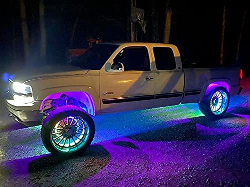 Bluetooth & Remote Control Triple Row LED Wheel Rim Lights - 4PCS 15.5