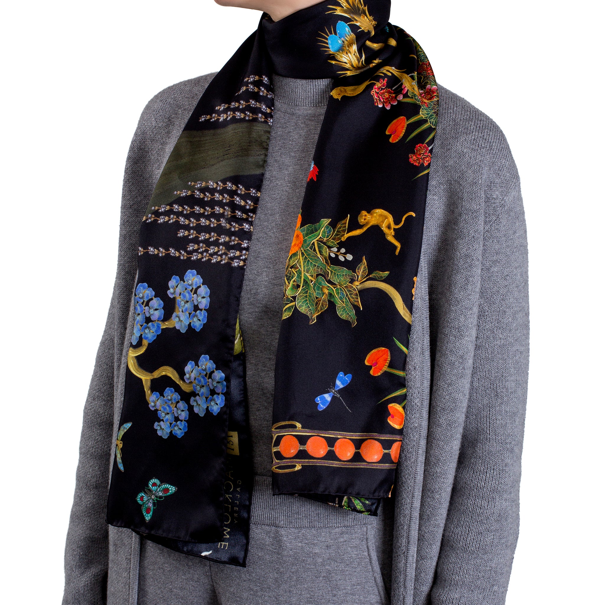 Stylish Macklowe Gallery Tropicalia Silk Scarf - Lightweight Luxury Fashion Accessory for Women, Perfect for Travel, Parties & Special Occasions