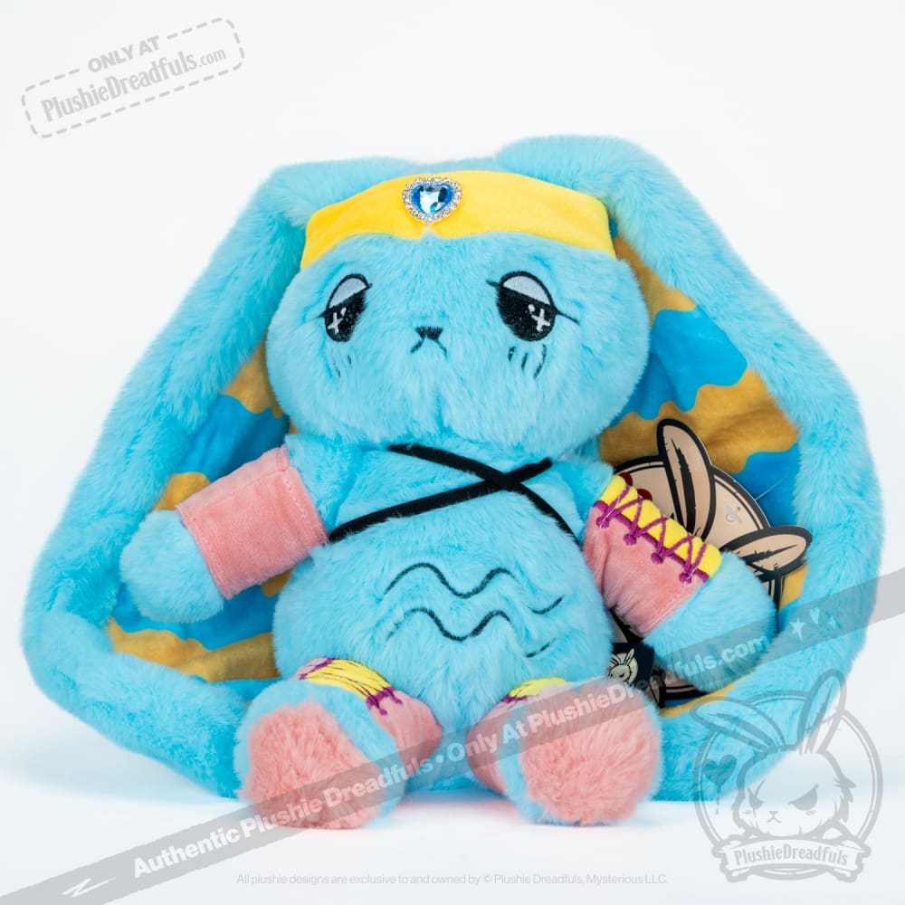 Plushie Dreadfuls Aquarius Rabbit Stuffed Animal - Soft Zodiac Plush Toy for Collectors & Astrology Lovers | Perfect Gift for Birthdays, Home Decor, and Cuddling