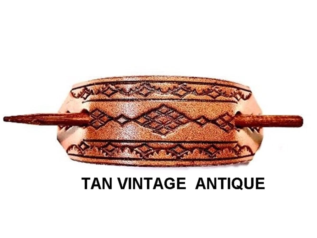 Handmade Leather Hair Clip Barrette - Genuine Leather Ponytail Holder with Stick - Handcrafted Hair Accessories for Women (4 Colors) - Perfect for Office, Weddings & Everyday Styling - BT2008