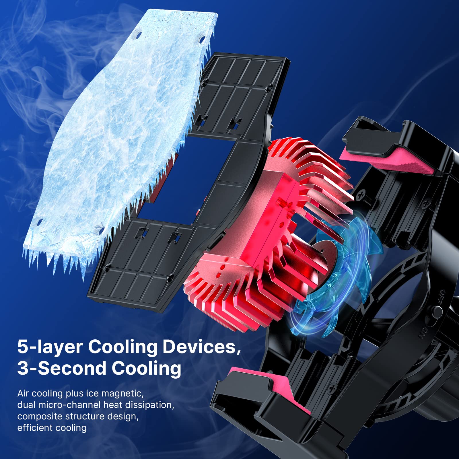 ULANZI SK-06 Adjustable Phone Stand with Cooling Fan - Universal Desktop Phone Holder for iPhone & Android - Perfect for Live Streaming, Gaming & Video Calls