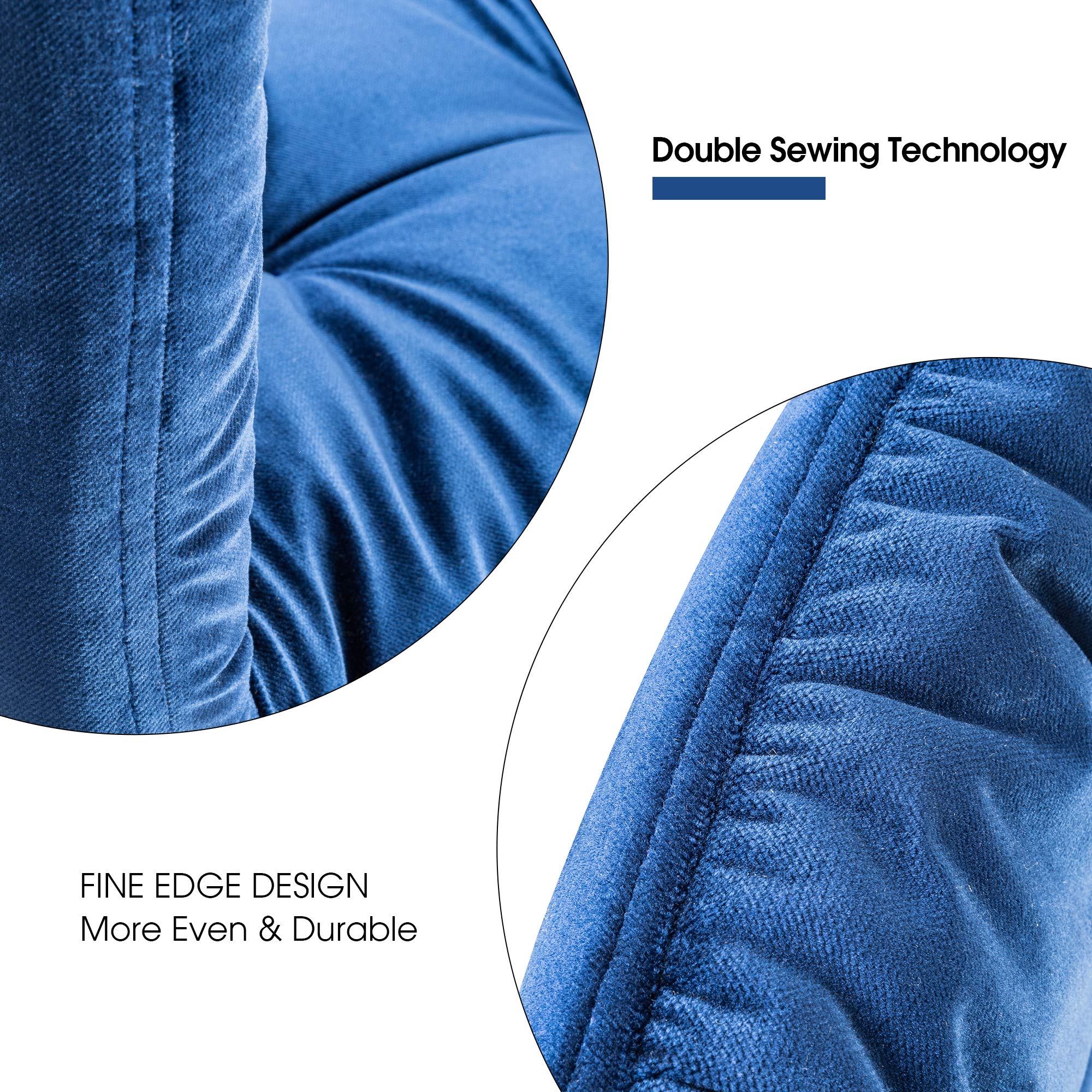 ivinta Modern Velvet Dining Chairs Set of 2 - Mid Century Kitchen & Living Room Accent Chairs, Armless Upholstered Seating for Home Decor (Sapphire Blue) - Perfect for Dining Rooms, Breakfast Nooks & Small Spaces