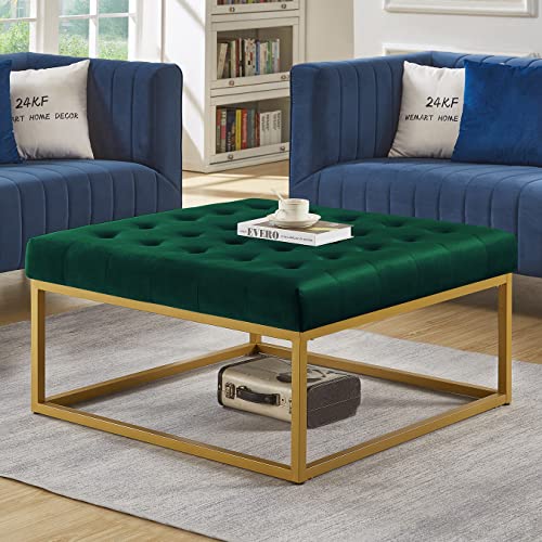 Jade -Ottoman With Metal Base