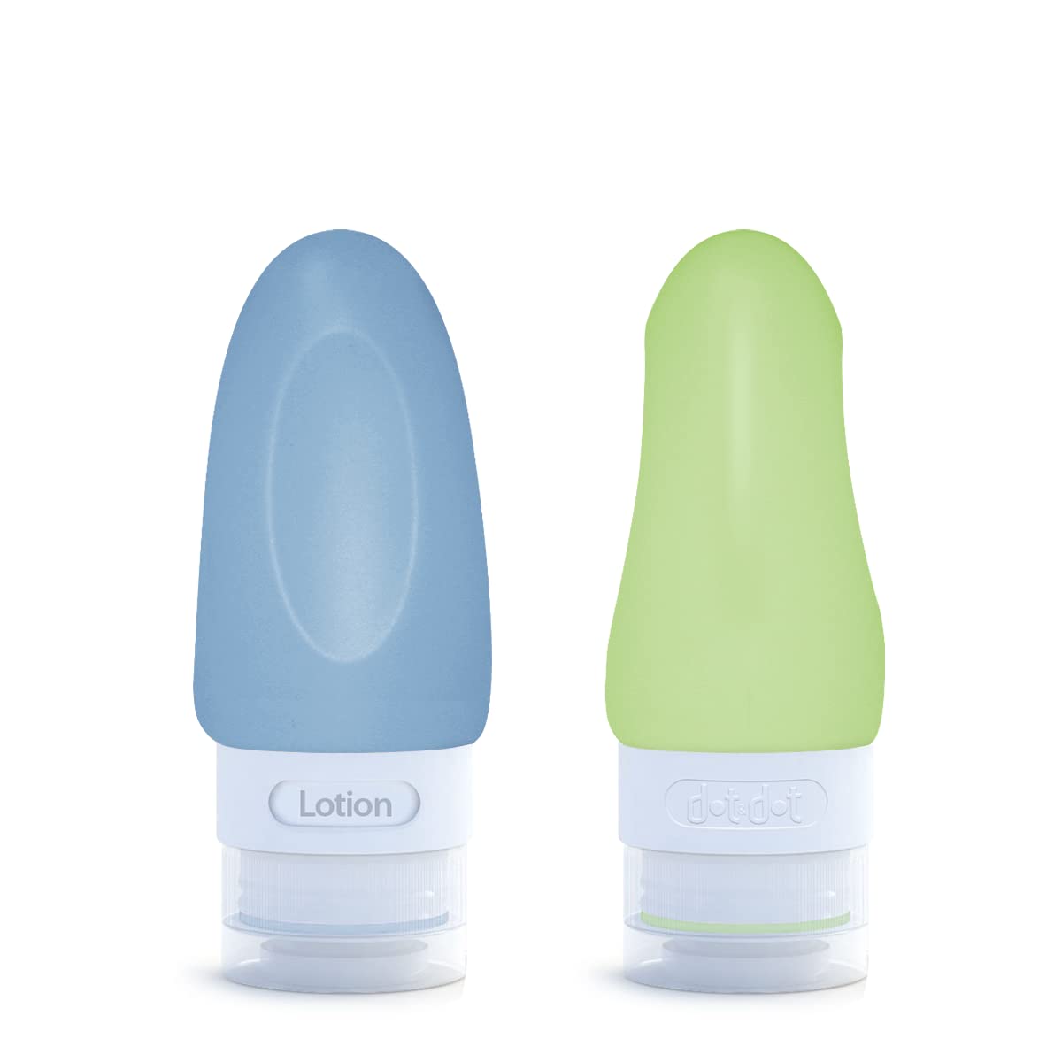 **Dot&Dot Leak Proof Travel Bottles for Toiletries - 4 Pack Silicone TSA Approved 1 oz Travel Size Bottles for Shampoo, Conditioner & Liquids - Perfect for Airplane, Gym & Vacation**