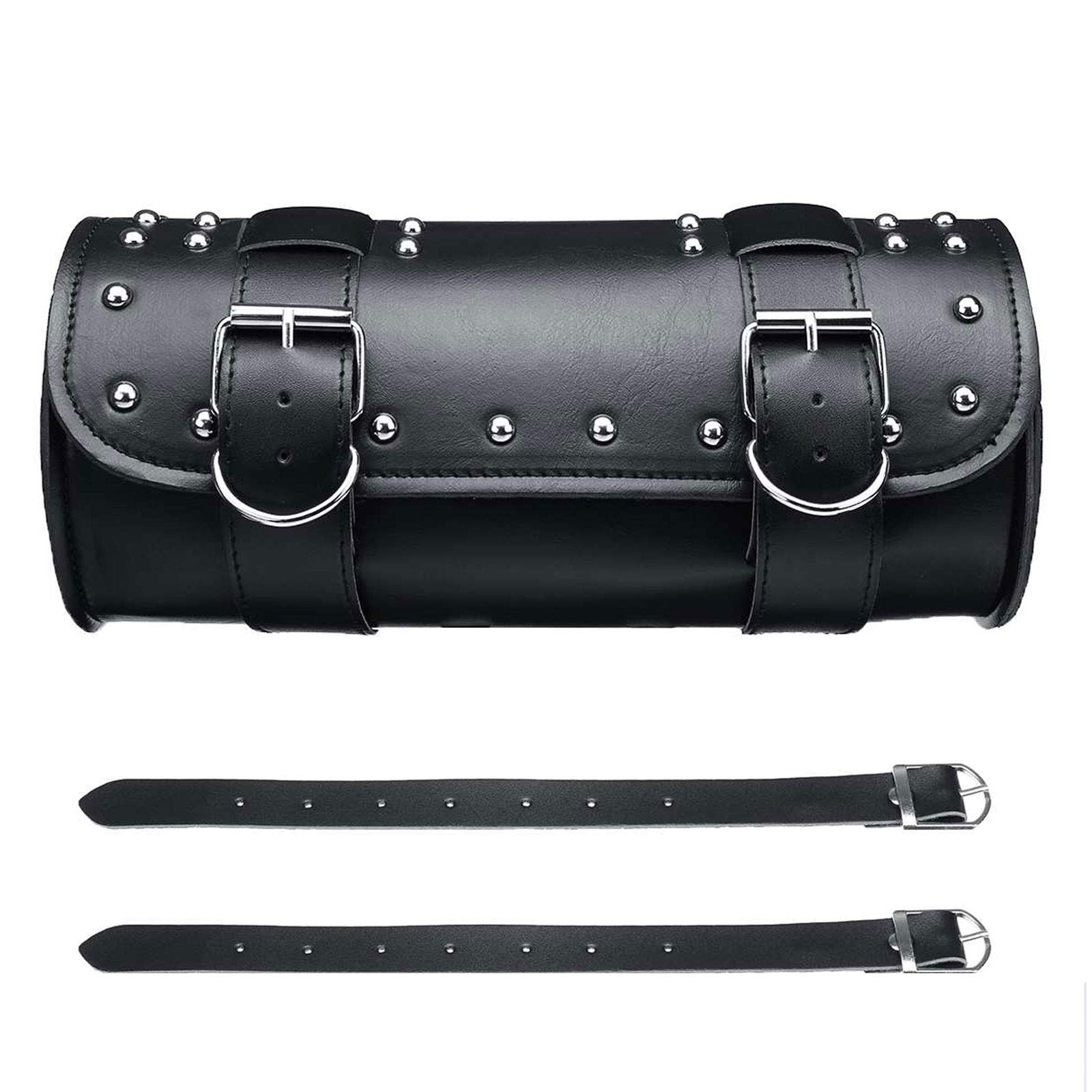 Motorcycle Handlebar Bag & Fork Saddlebags - Waterproof Storage Tool Bag with 2 Adjustable Straps (Black) - Perfect for Adventure Riding, Commuting & Road Trips