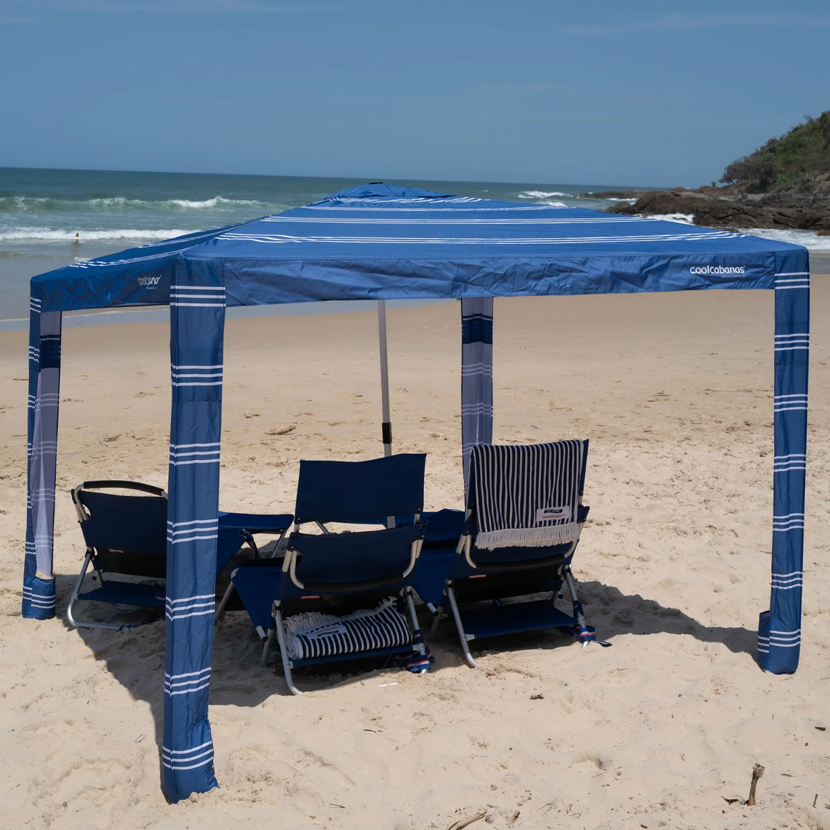 Cool Cabana Beach Tent - Portable Sun Shelter for Outdoor Camping, Picnics & Beach Days - UPF 50+ UV Protection, Lightweight & Easy Setup