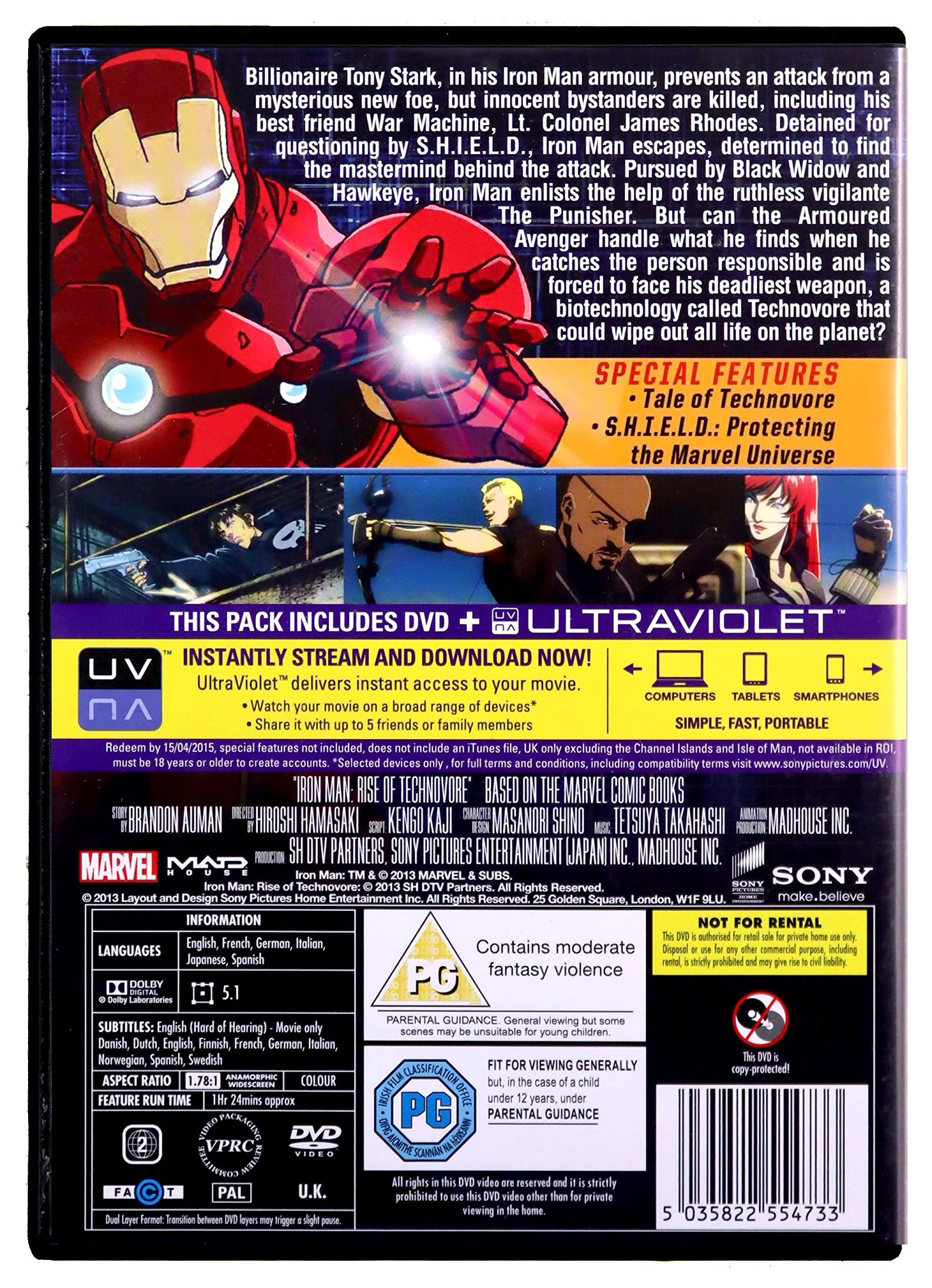 Iron Man: Rise of Technovore (UV) - Action-Packed Anime Movie for Marvel Fans | Perfect for Movie Nights & Superhero Collections