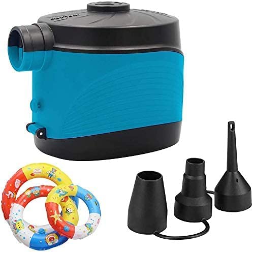 OBEST Portable Electric Air Pump - Fast Inflation for Air Mattress, Pool Floats, Inflatable Toys - 3 Nozzle Attachments - Ideal for Camping, Beach, Pool Parties & Home Use