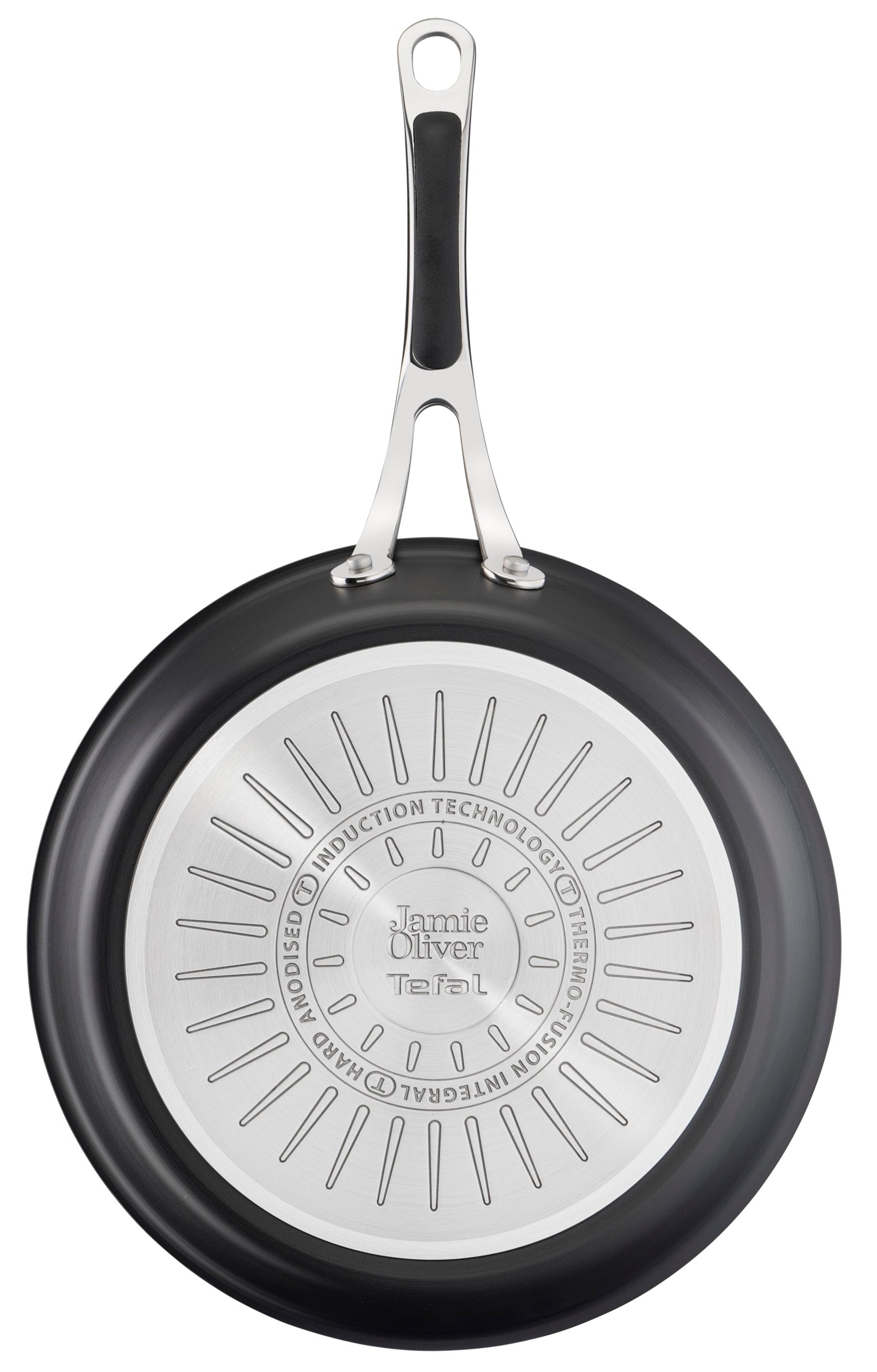 Jamie Oliver by Tefal 28cm Non-Stick Induction Fry Pan - Hard Anodized Classic Cookware for Sauteing, Frying & Stir-Frying | Perfect for Gas, Electric & Induction Stovetops