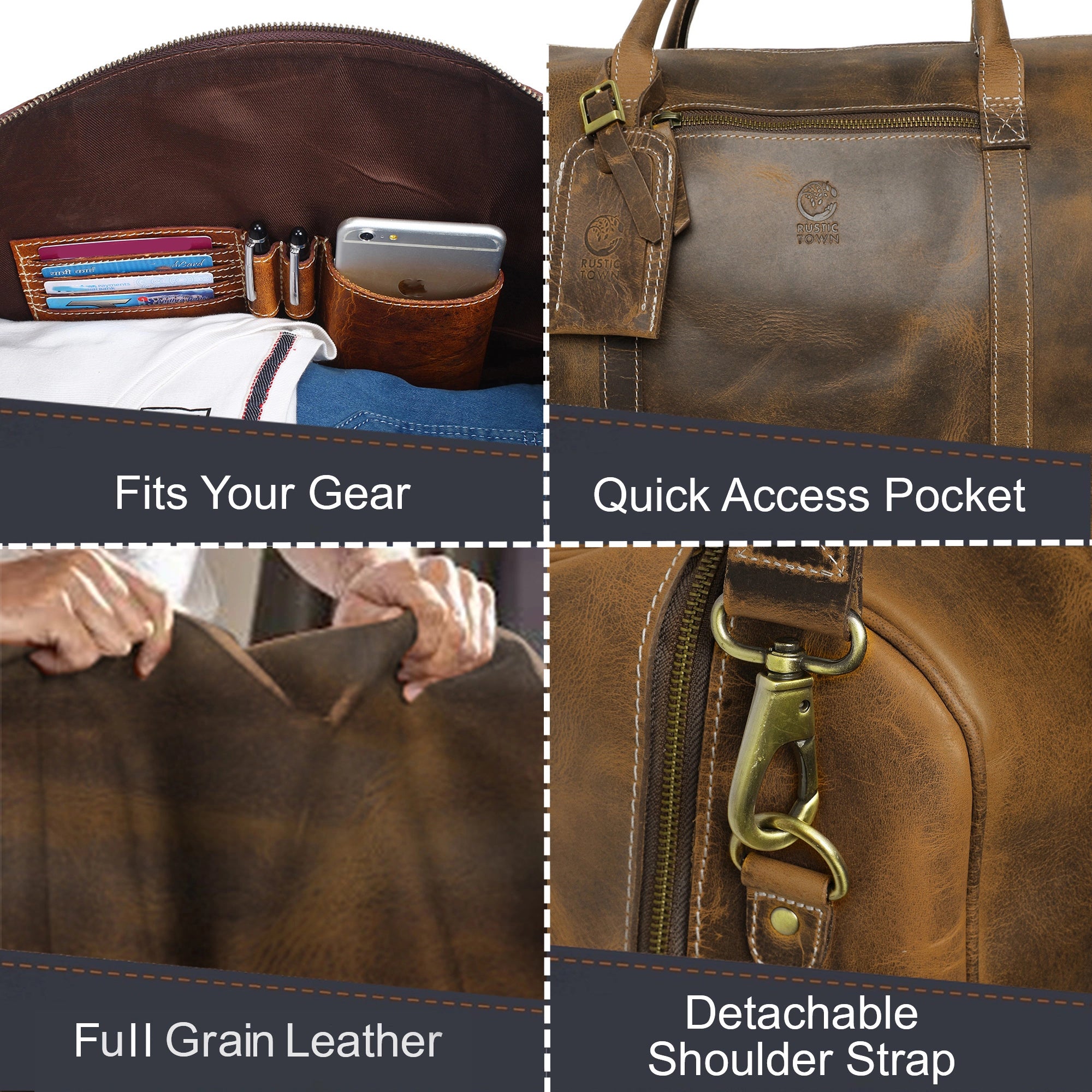Premium Sasha Travel Duffle Bag for Men & Women - Waterproof Carry-On Duffel with Shoulder Strap (Brown) - Perfect for Gym, Weekend Trips & Air Travel