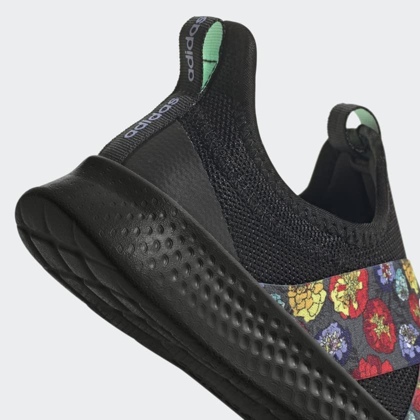 Adidas Women's Puremotion Adapt Floral Slip-On Sneakers - Black | Comfortable Casual Walking Shoes for Women | Perfect for Gym, Running, Travel & Everyday Wear