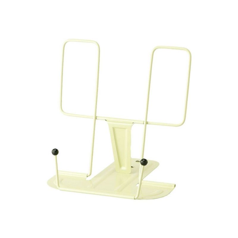 HIGHTIDE Metal Book Stand - Ivory | Adjustable Reading Book Holder for Desk, Cookbook, Textbook | Perfect for Office, Study, Kitchen & Library Use