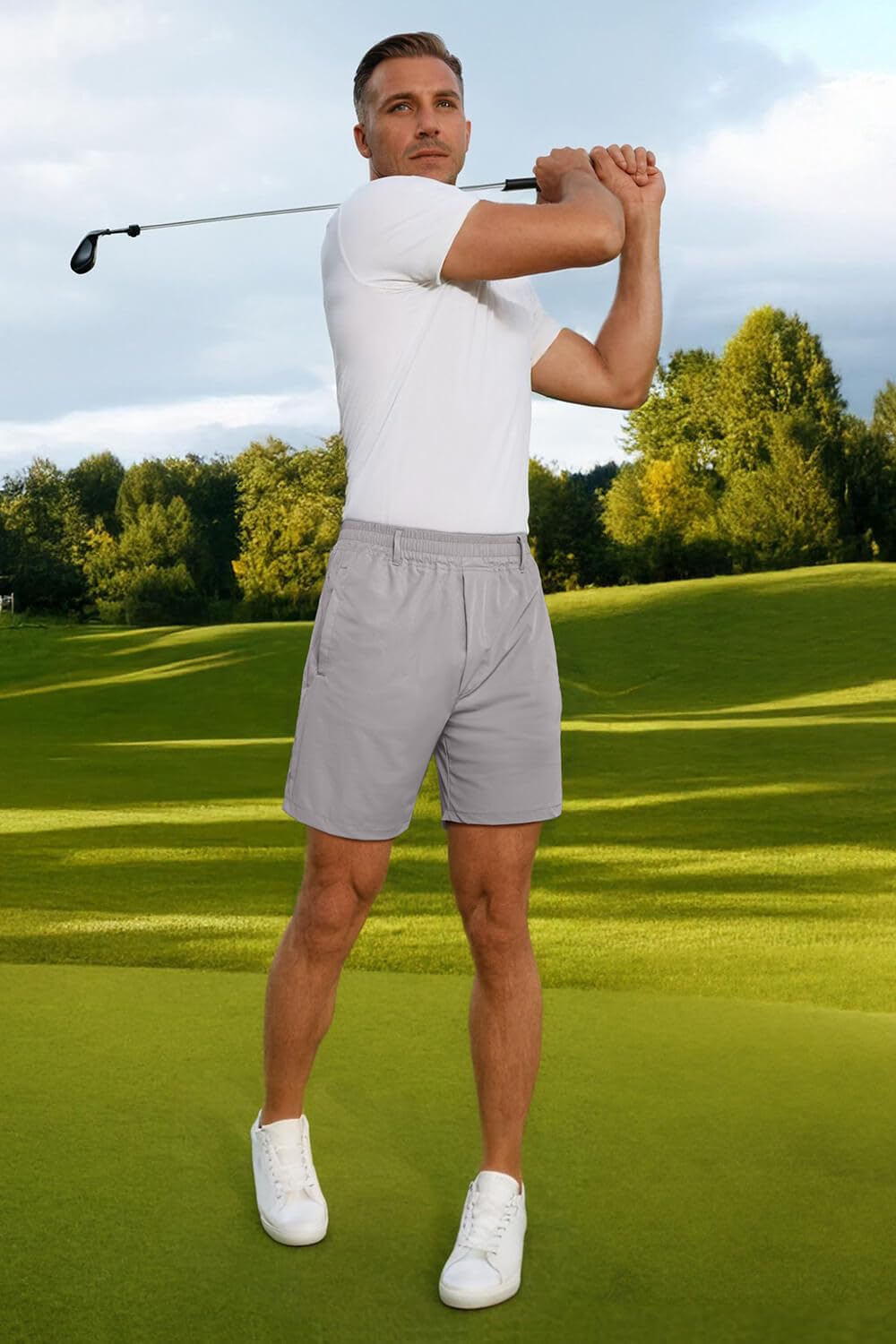 Heyfanee Men's 7 Inch Athletic Shorts with Zipper Pockets & Liner - Lightweight Workout Running Gym Shorts for Men - Perfect for Summer Training, Jogging & Outdoor Sports