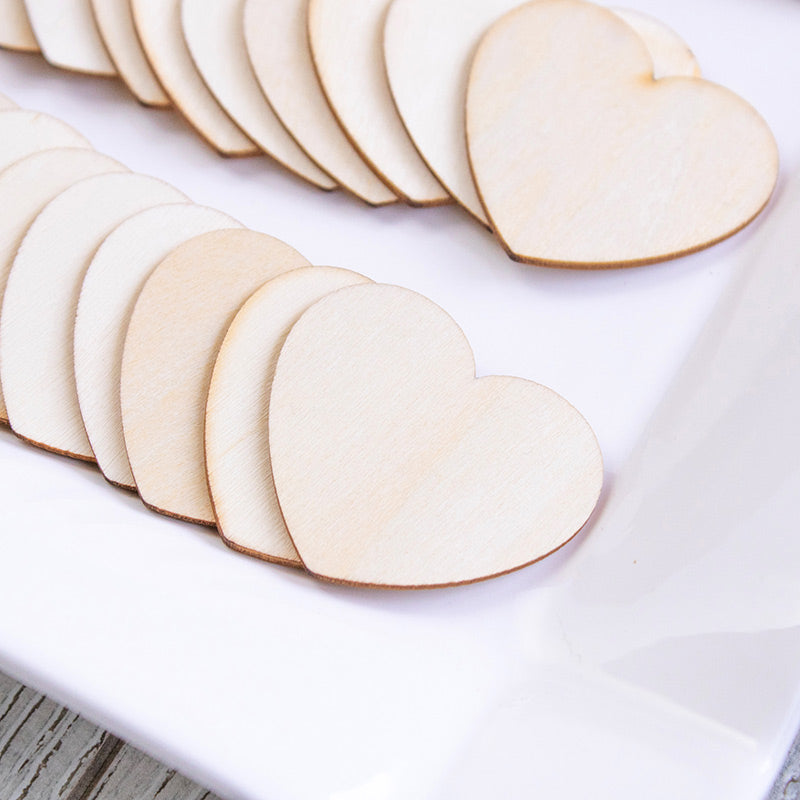 75 Wooden Hearts for Wedding Guest Book Alternative - Rustic DIY Wedding Decor, Anniversary & Bridal Shower Keepsake - Perfect for Signing, Scrapbooking & Photo Displays