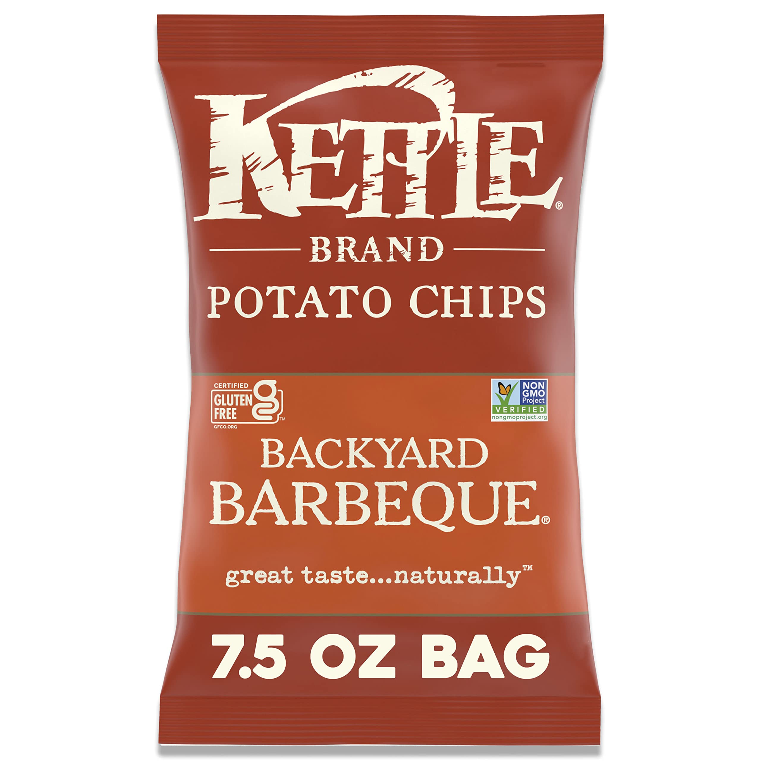 Kettle Brand Backyard Barbeque Kettle Potato Chips - 7.5 Oz Bag | Crunchy BBQ Flavored Snacks for Picnics, Parties & Game Day Snacking