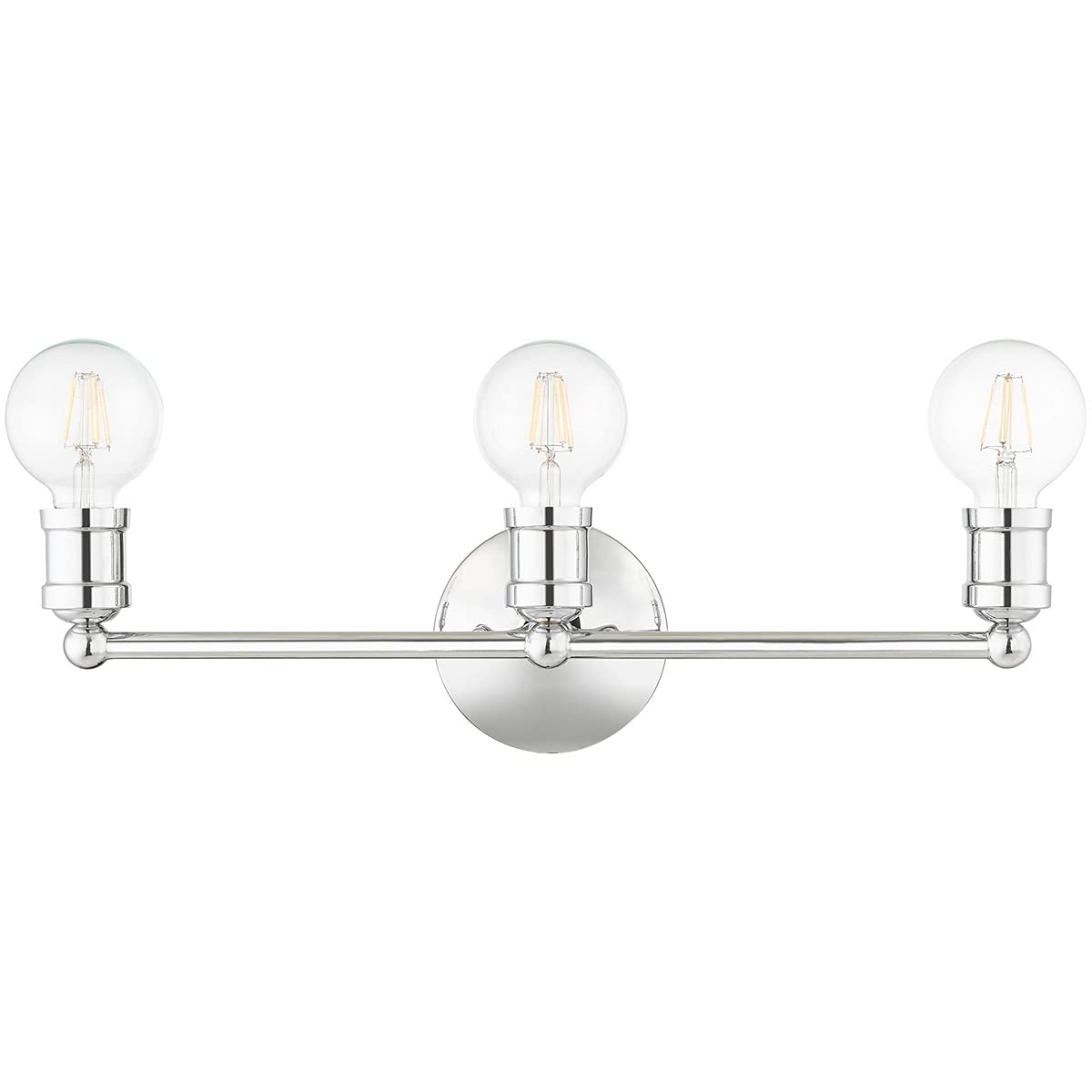 Livex Lighting 16713-05 3-Light Polished Chrome Bathroom Vanity Light Fixture - Perfect for Modern Bathroom Decor & Makeup Lighting