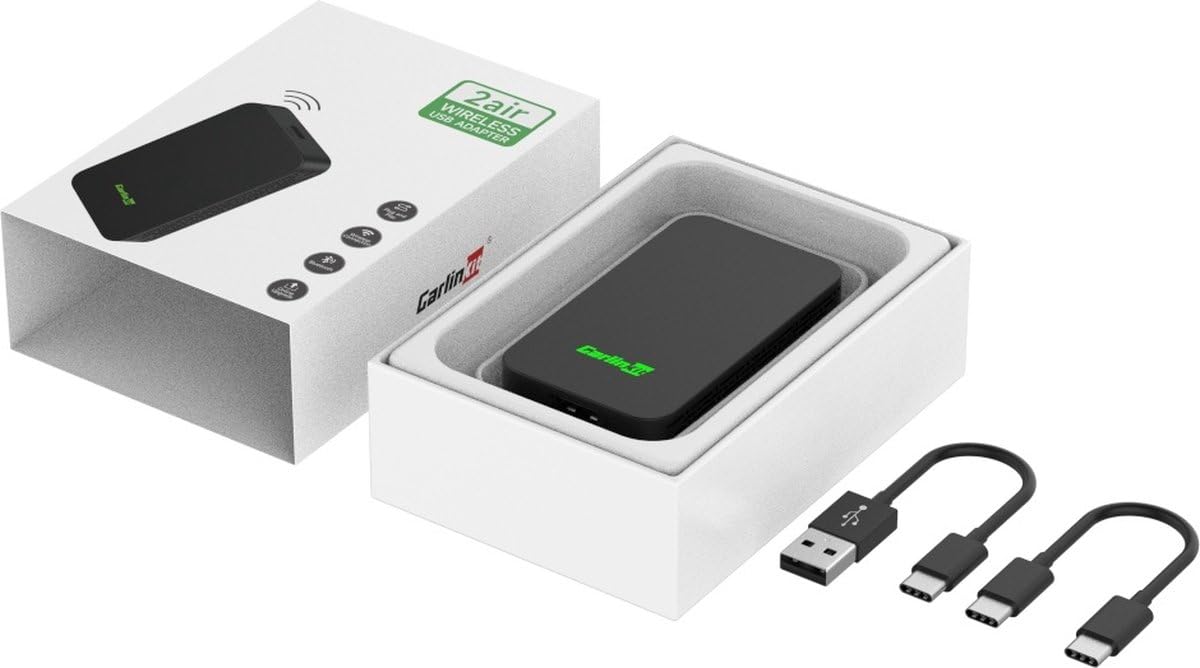 Carlinkit 2AIR Wireless CarPlay Adapter for iPhone - Fast & Stable Connection - Plug & Play - Compatible with Most Vehicles - Perfect for Commuting & Road Trips