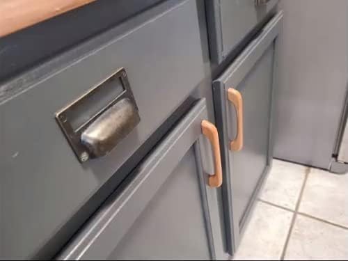 **Mysummer 5PCS Natural Wooden Pull Handles for Kitchen Cabinets, Dressers & Drawers - Modern Furniture Hardware with Screws - Perfect for Bathroom Cabinets, Cupboards & Wardrobes (Home & Office Use)**