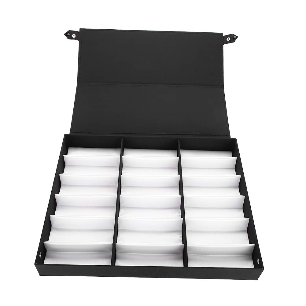 Joyzan 18-Slot Polyester Silk Lining Sunglasses Display Case - Dustproof Jewelry & Eyeglasses Storage Organizer Box for Men & Women - Perfect for Closet, Bedroom, Entryway, Retail Store Display
