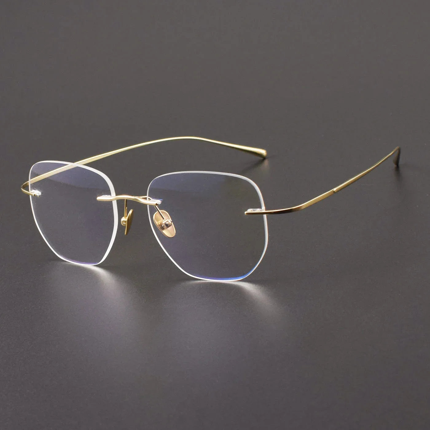 Aror Women's Rimless Flat Top Polygon Square Titanium Eyeglasses 41816 - Lightweight & Durable Titanium Frame for Reading, Work & Fashion - Perfect for Office, Daily Wear & Gift Giving