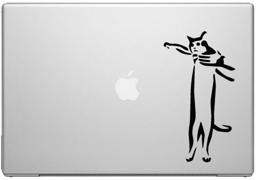 Long Cat Internet Meme Vinyl Decal Sticker - Black Laptop Skin for 13