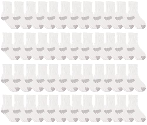 36 Pairs White Little Kids / Gray Heel and Toe
