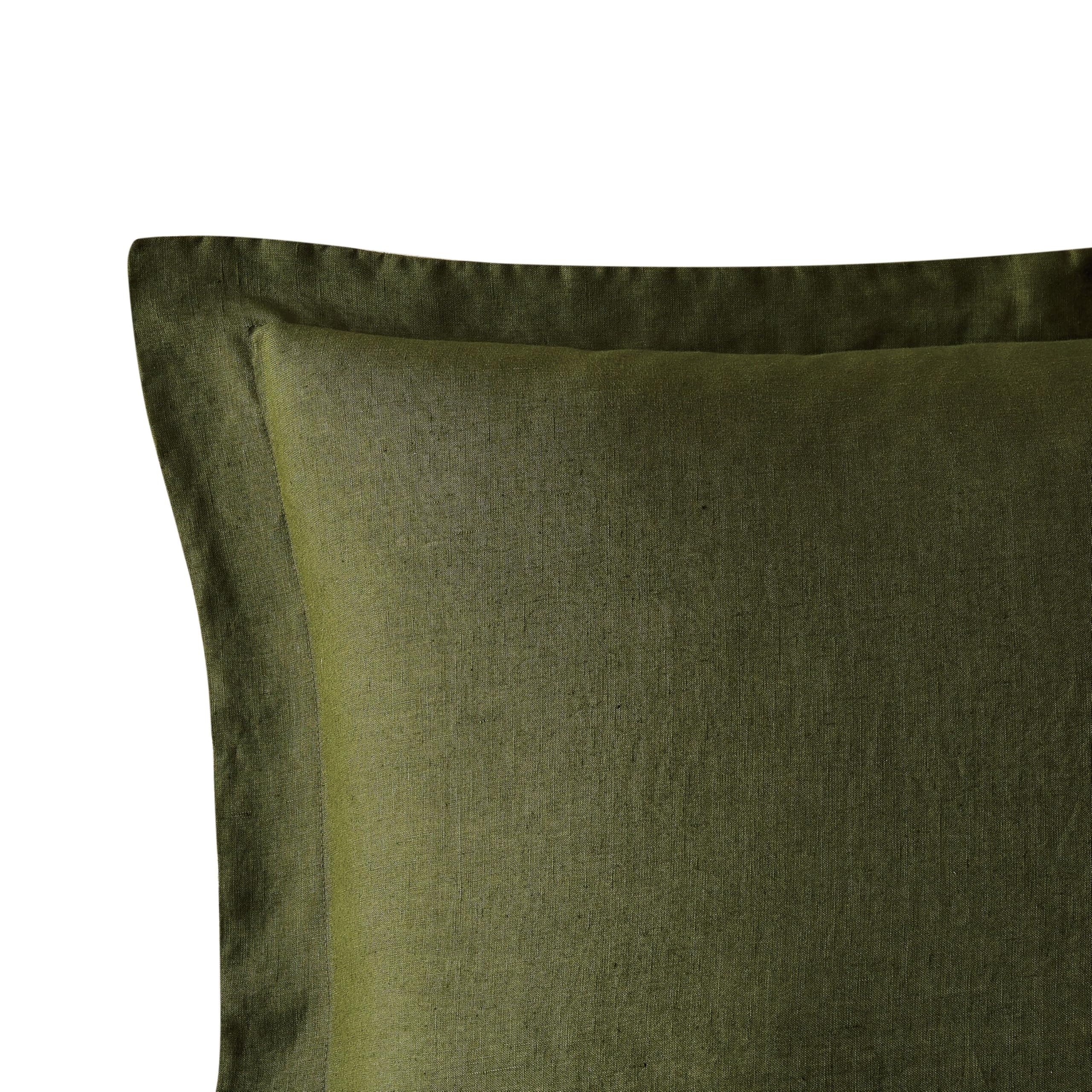 Premium Olive Green Linen Duvet Cover Set King Size - 3 Piece Brookyln Loom Bedding Set | OEKO-TEX Certified 100% Natural Linen | Soft Breathable Comfort for All Seasons | Perfect for Master Bedroom, Guest Room & Vacation Homes
