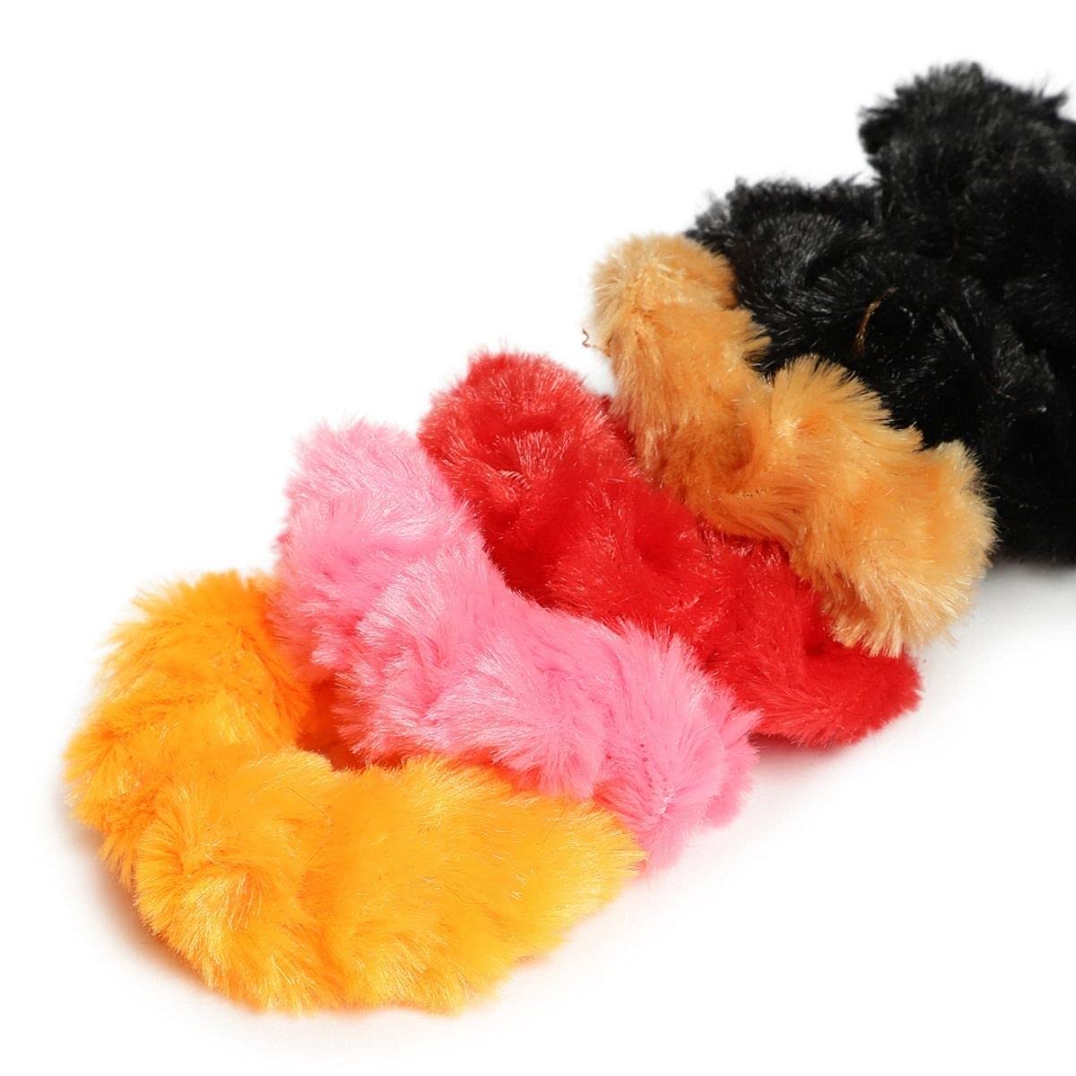 Accessher 12 Pcs Women's Hair Bands - Soft Fur & Silky Scrunchies, Stretchable Hair Ties for Women - Perfect for Workouts, Office, or Everyday Styling
