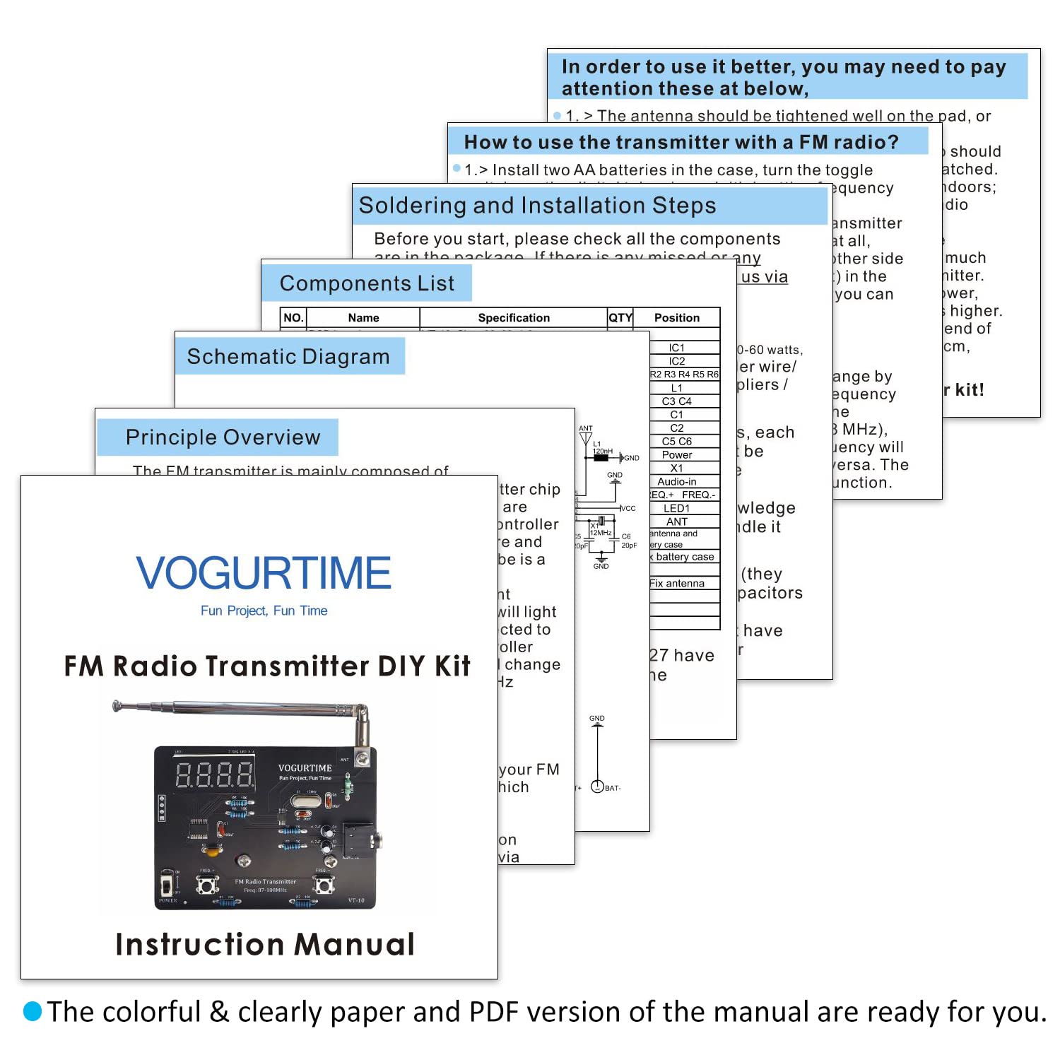 DIY FM Radio Transmitter Solder Project Kit with Lavalier Microphone - 87-108MHz Frequency for Electronics Learning & Practice - Perfect for STEM Education, Hobbyists, and DIY Electronics Projects