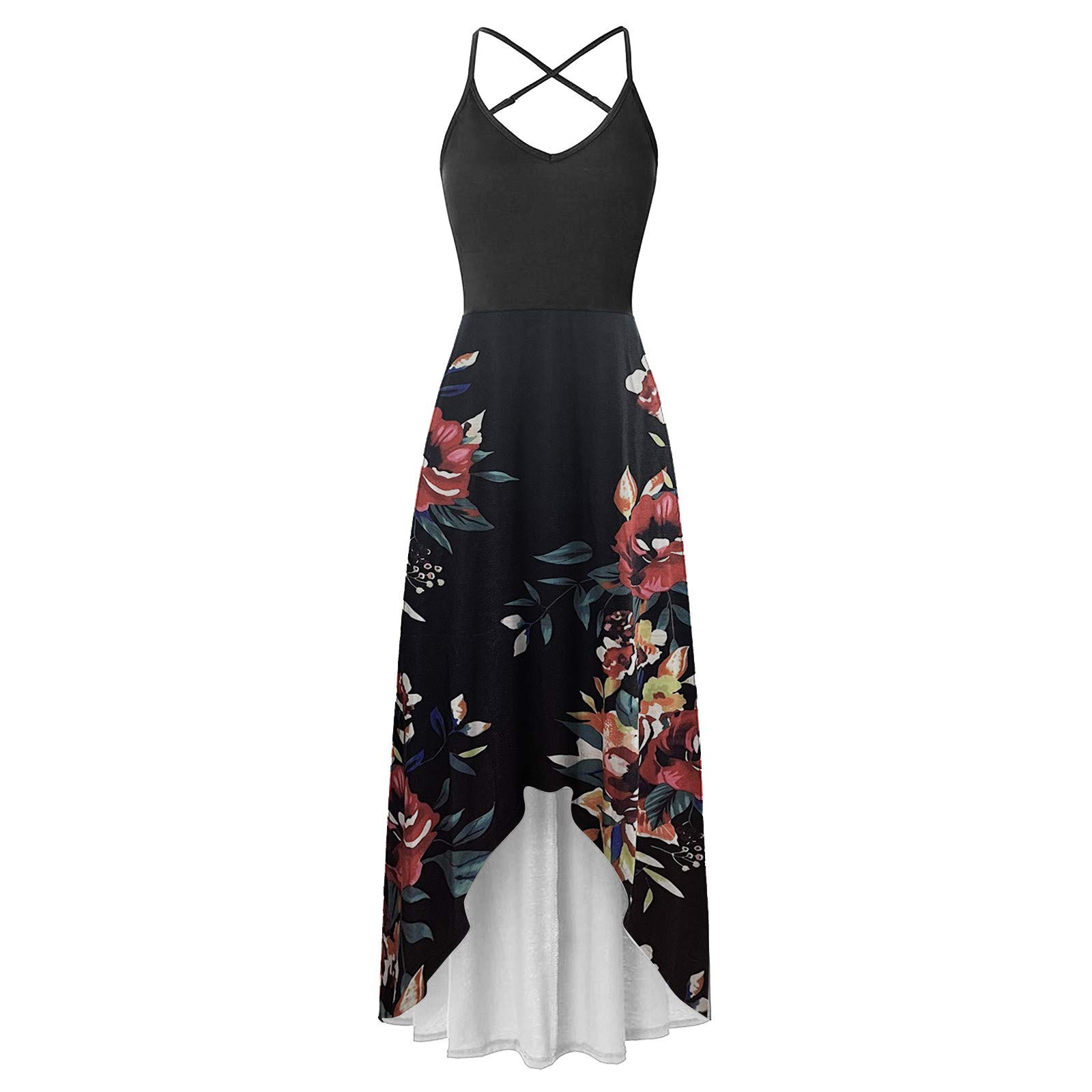Floral Print Sundress for Women - Sleeveless Maxi Dress with Loose Fit, Long Flowy Beach Dress - Perfect for Summer Vacations, Pool Parties & Casual Outings