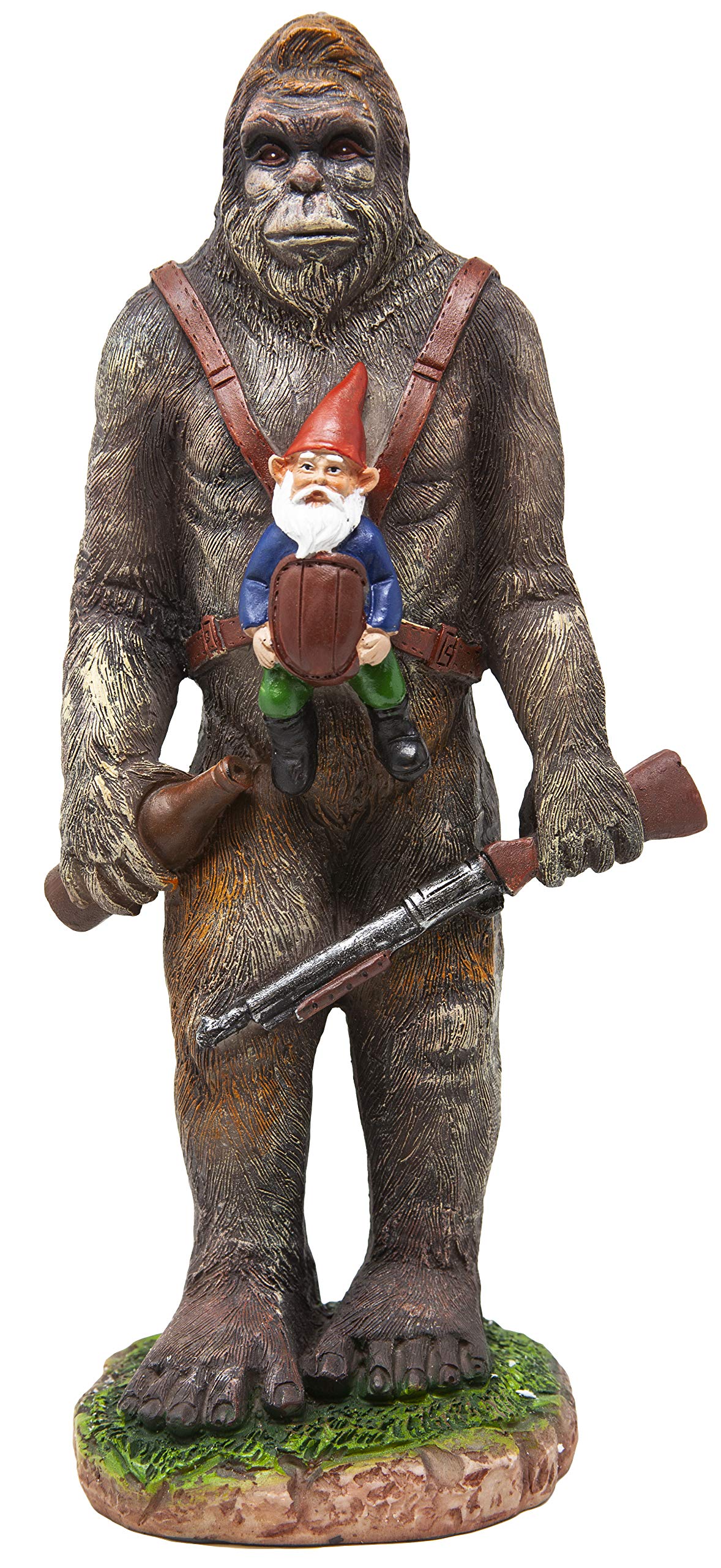 Bigfoot and Gnome Garden Statue - Funny Outdoor Decor for Patio, Yard, or Lawn - Perfect for Garden, Home, and Halloween Decorations
