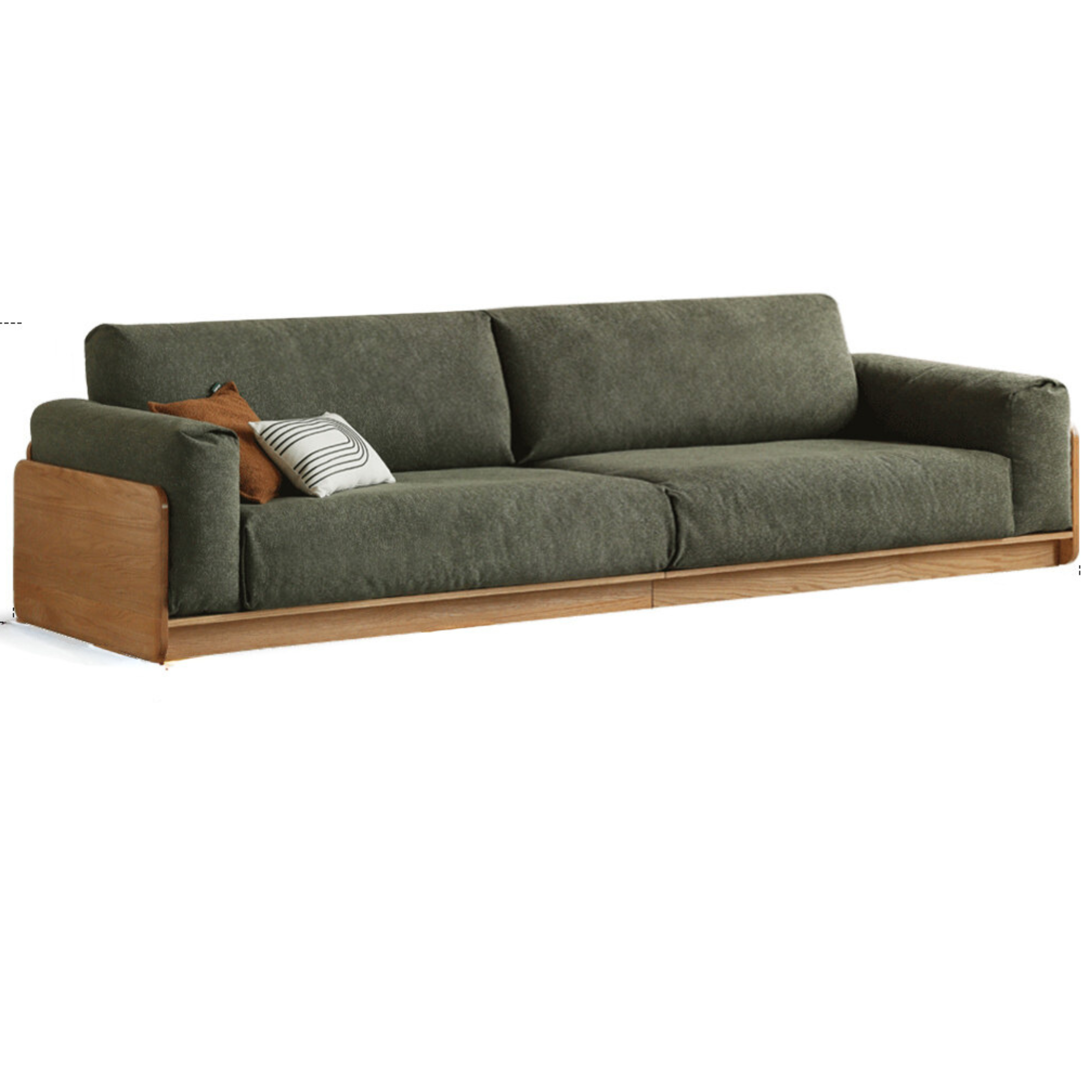 Modern Oak Solid Wood Straight Floor Sofa - Elegant & Durable Living Room Seating for Home, Office, or Lounge Areas