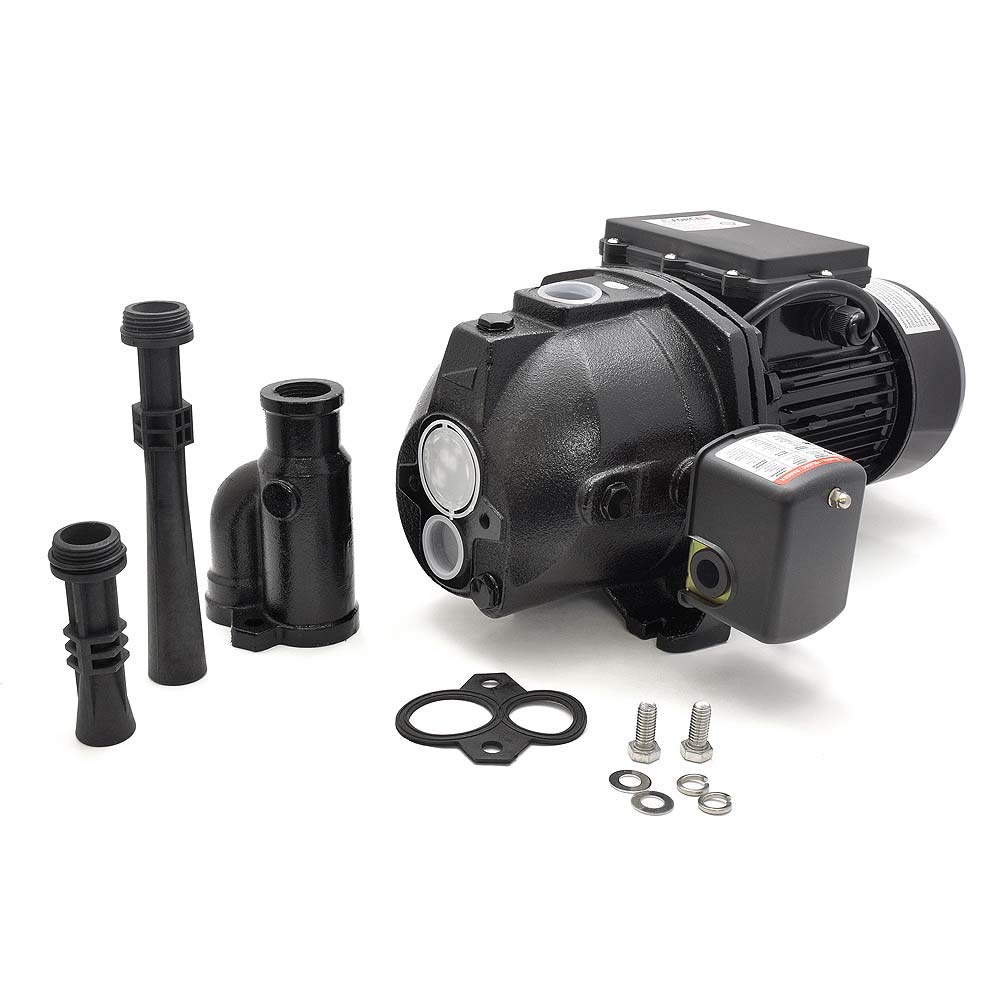 1 HP Convertible Shallow to Deep Well Jet Pump - Stainless Steel & Cast Iron Construction - 15 GPM Flow Rate - 115/230V - Industrial Water Pump for Home, Farm and Irrigation Systems