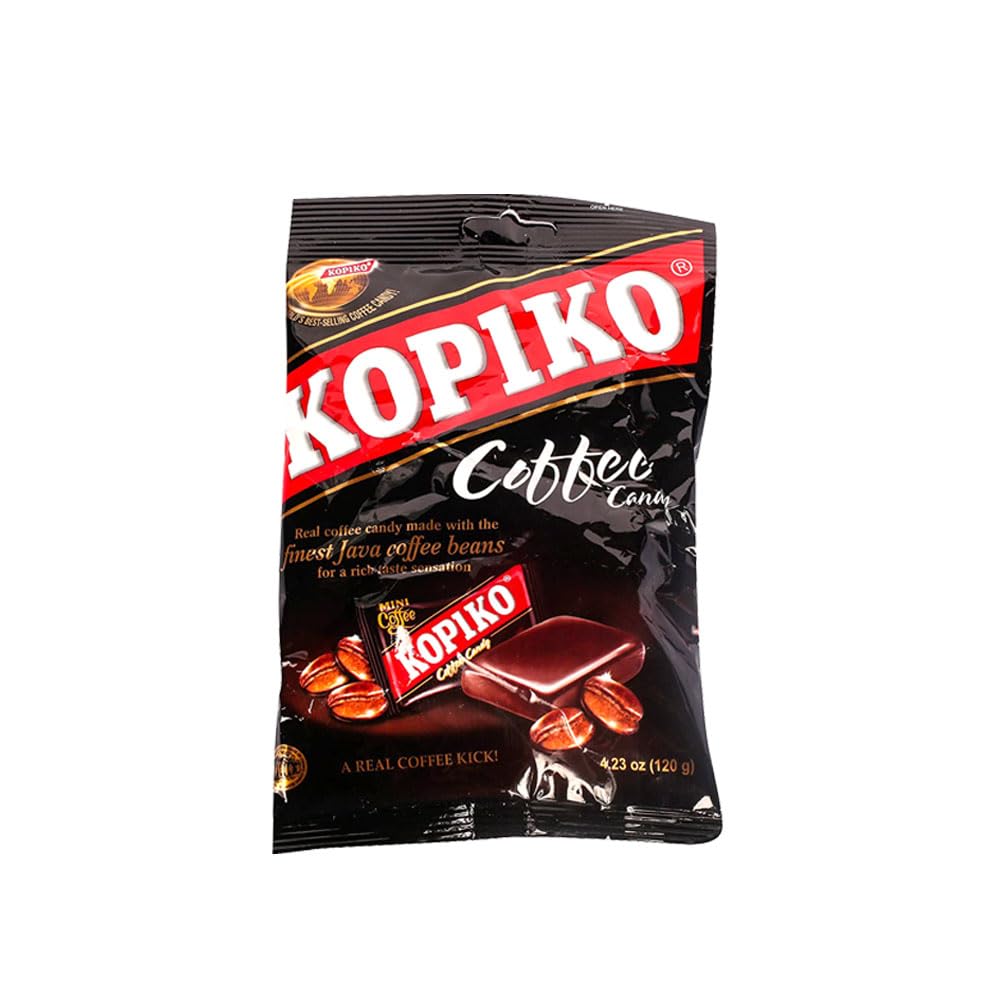 Kopiko Coffee Candy Snacks - 4.23 Oz (8-Pack) | Caffeinated Sweet Treat for Energy Boost at Work, School & Travel