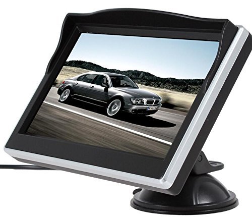 5 Inch Digital Color TFT-LCD Car Monitor with HD 800x480 Resolution - Dual Video Input & Brackets for Rearview Backup Cameras, Car DVD, GPS - Perfect for Parking Assistance & Vehicle Entertainment Systems