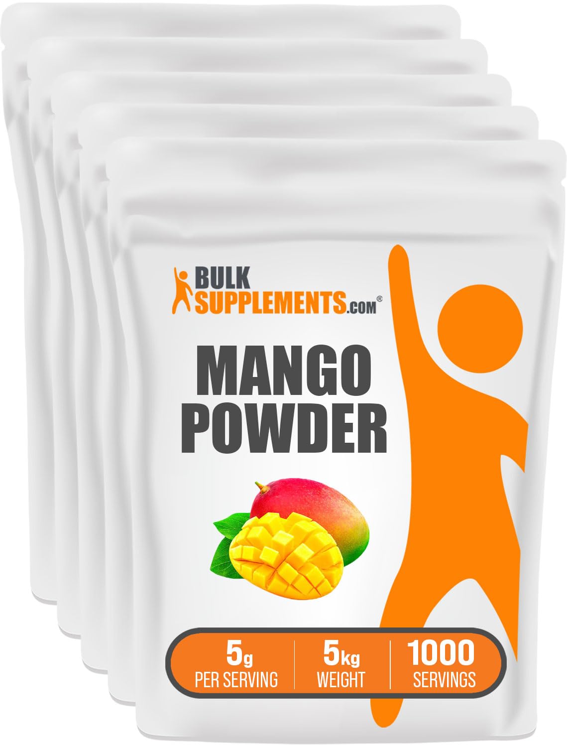 BulkSupplements Pure Mango Powder - 100% Natural Mango Fruit Powder for Smoothies, Baking & Flavoring - Gluten Free, Sugar Free, 3g per Serving, 5kg (11 lbs) - Perfect for Drinks, Desserts & Healthy Recipes