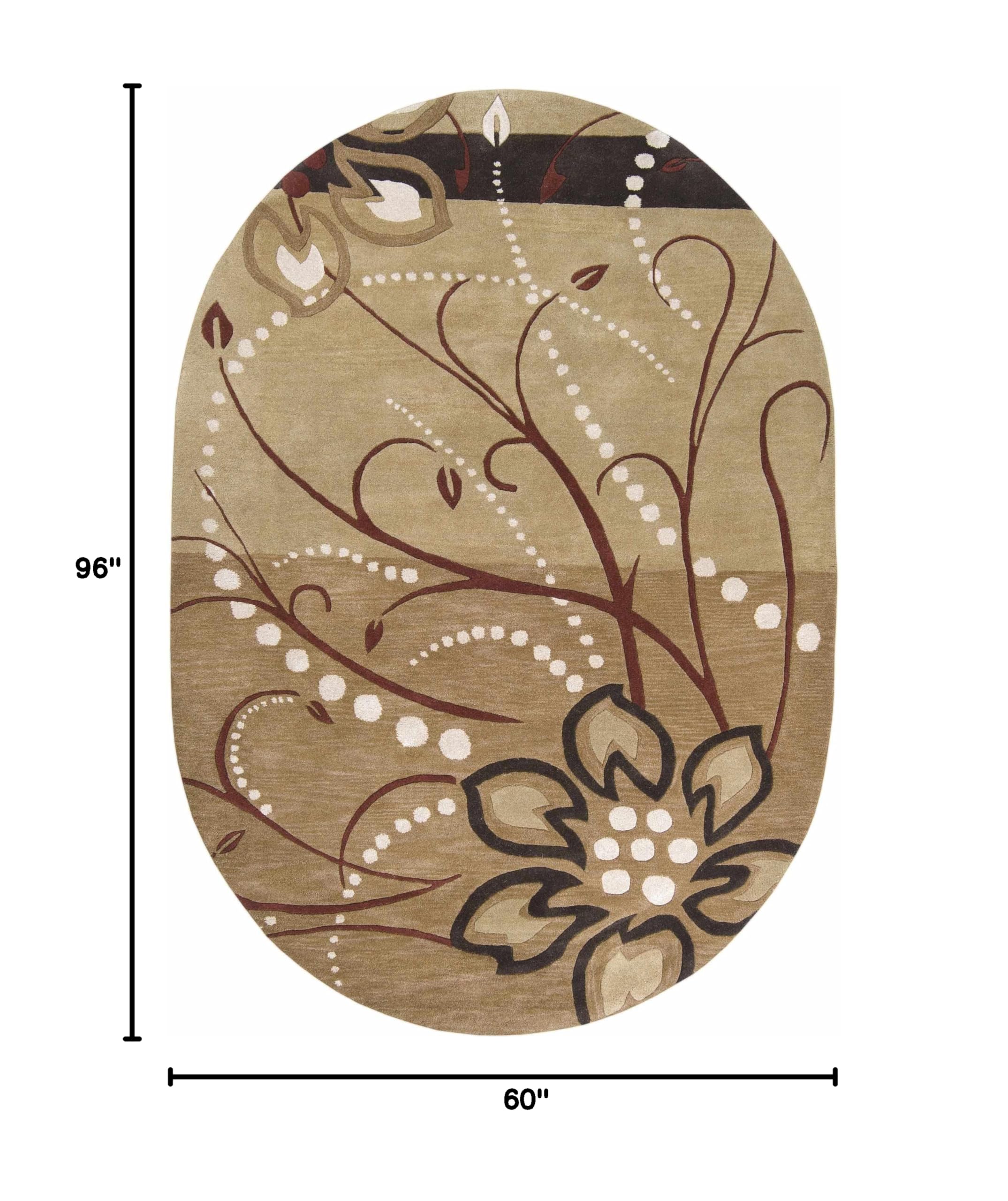 Premium Hauteloom Mazama Wool Area Rug 5' x 8' - Soft Transitional Brown & Beige Living Room Bedroom Rug - Cozy Home Decor for Family Rooms, Dorm Spaces & Office Settings