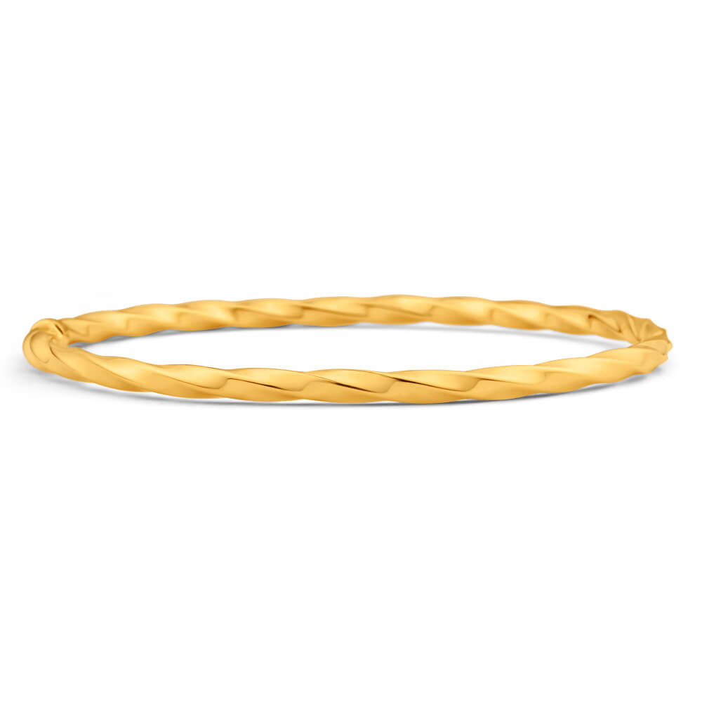 9ct Yellow Gold Copper Filled Bangle Bracelet for Women - Elegant Jewelry Gift for Birthday, Anniversary & Special Occasions