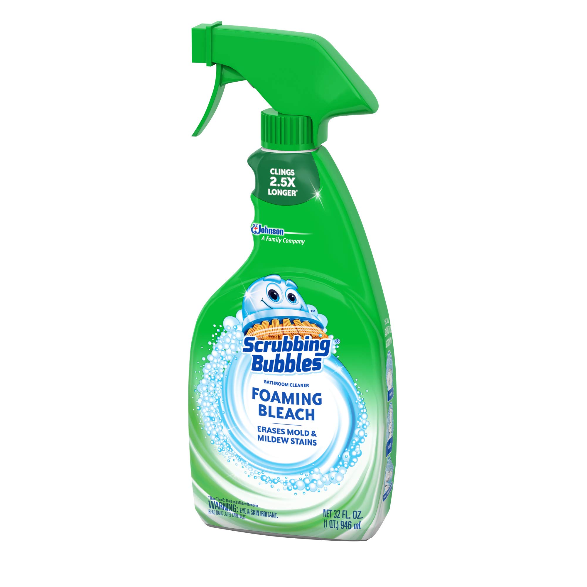 Scrubbing Bubbles Foaming Bleach Bathroom Cleaner - 32 oz (Pack of 2) | Powerful Disinfectant for Tubs, Tiles & Toilets | Eliminates Stains & Soap Scum | Ideal for Deep Cleaning Bathrooms & Showers