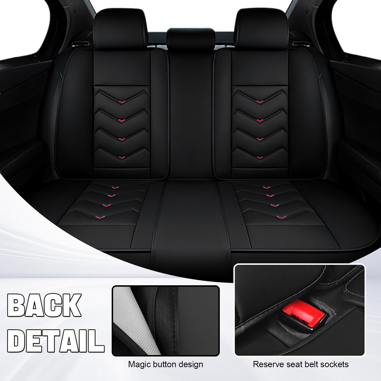 Premium Non-Slip Waterproof Car Seat Covers for Toyota Highlander 2001-2024 - Full Set Nappa Leather Seat Protectors (5 Seats, Black) | Durable & Comfortable for Daily Commute, Road Trips & Family Protection