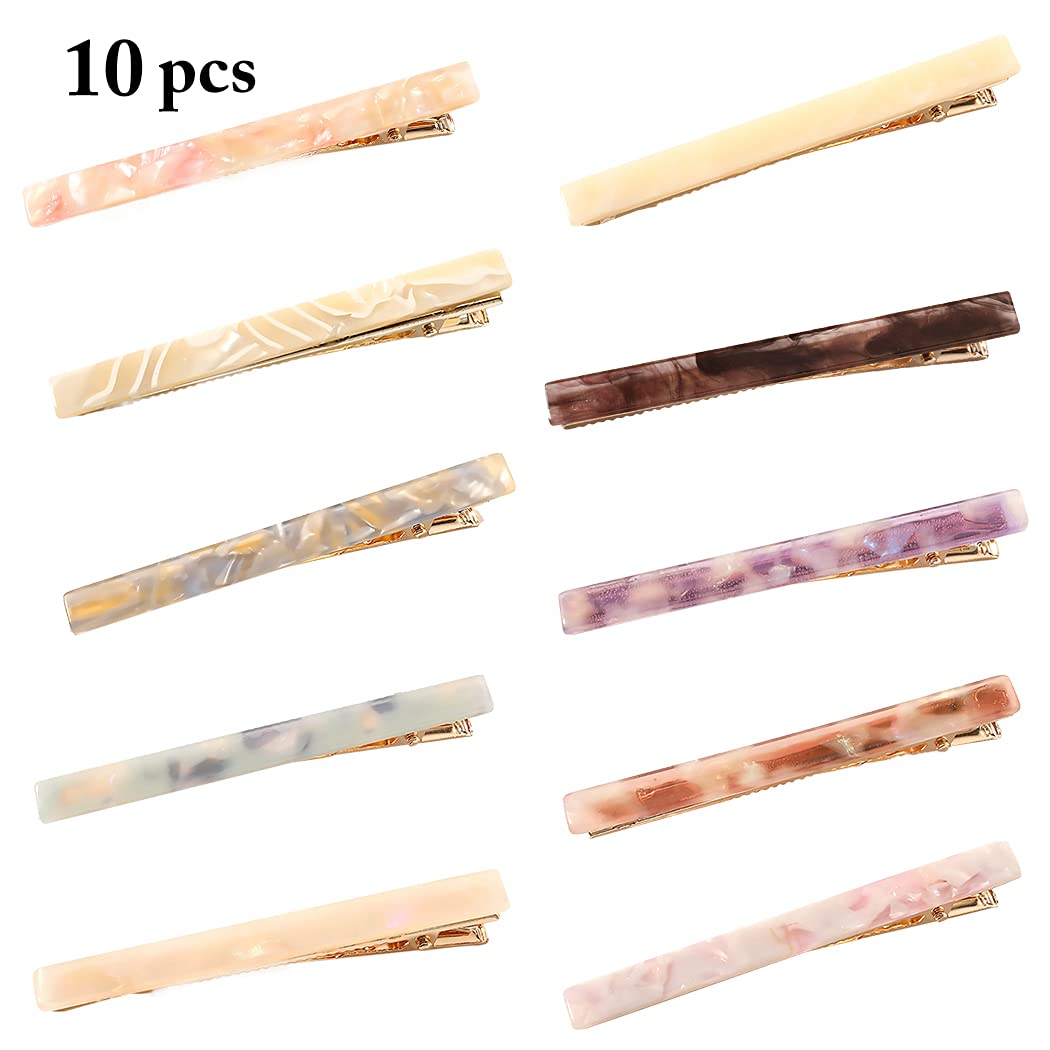 COSYOO 10PCS Alligator Hair Clips - Acrylic Fashion Hair Accessories for Women, Handmade Elegant Duckbill Barrettes for Party, Wedding & Daily Use