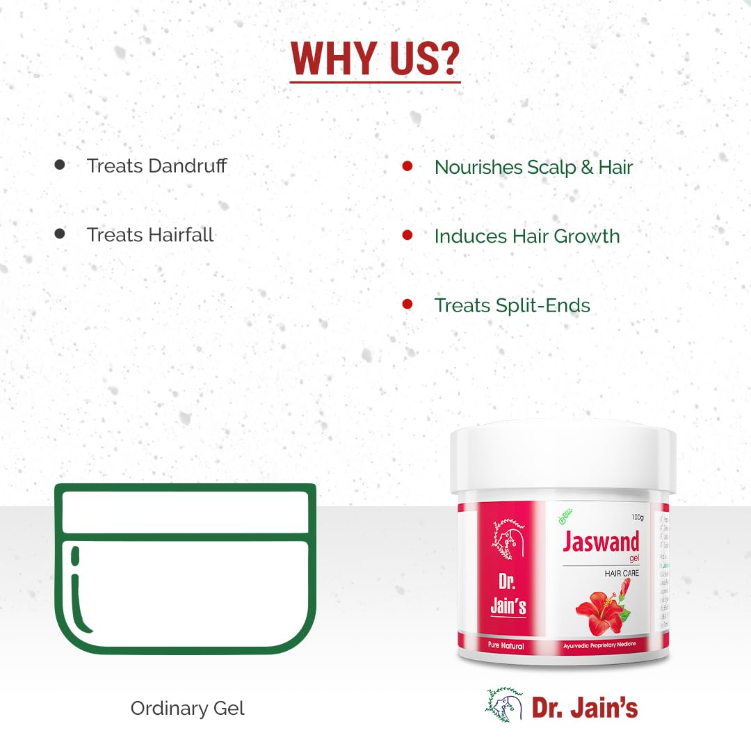 DR.JAIN'S Hibiscus Hair Gel 100g - Natural Hair Care for Growth, Shine & Scalp Health | Perfect for Daily Styling & Damaged Hair Repair