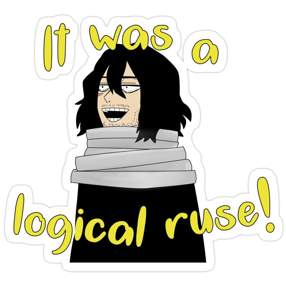 3-Pack My Hero Academia Aizawa Logical Ruse Vinyl Stickers - Waterproof Decals for Laptop, Phone, Car, Guitar & Fridge - Anime Collectibles for Fans, Students & Office Use