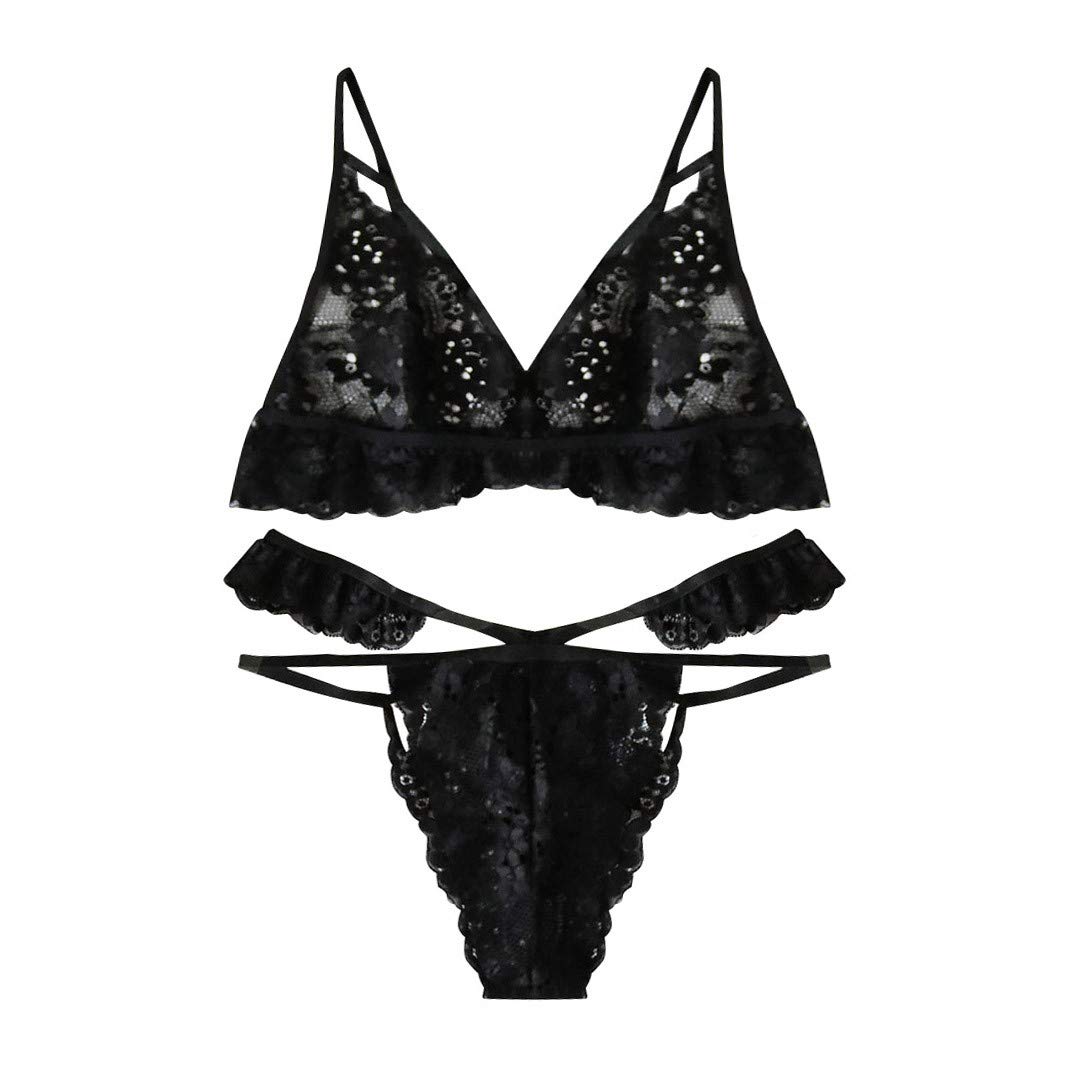 Sexy Lace Lingerie Set for Women - Floral Bandage Push Up Bra & Panty Set | Valentine's Gift, Bridal Lingerie, Romantic Nightwear
