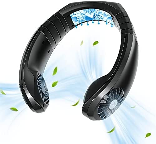 Bladeless Neck Fan - Portable Personal Cooling Fan with 1800mAh Battery, 3 Speed Settings & USB-C Rechargeable - Up to 8 Hours Runtime - Wearable for Outdoor, Travel, Work, Home, Kitchen, Garden & Patio Use
