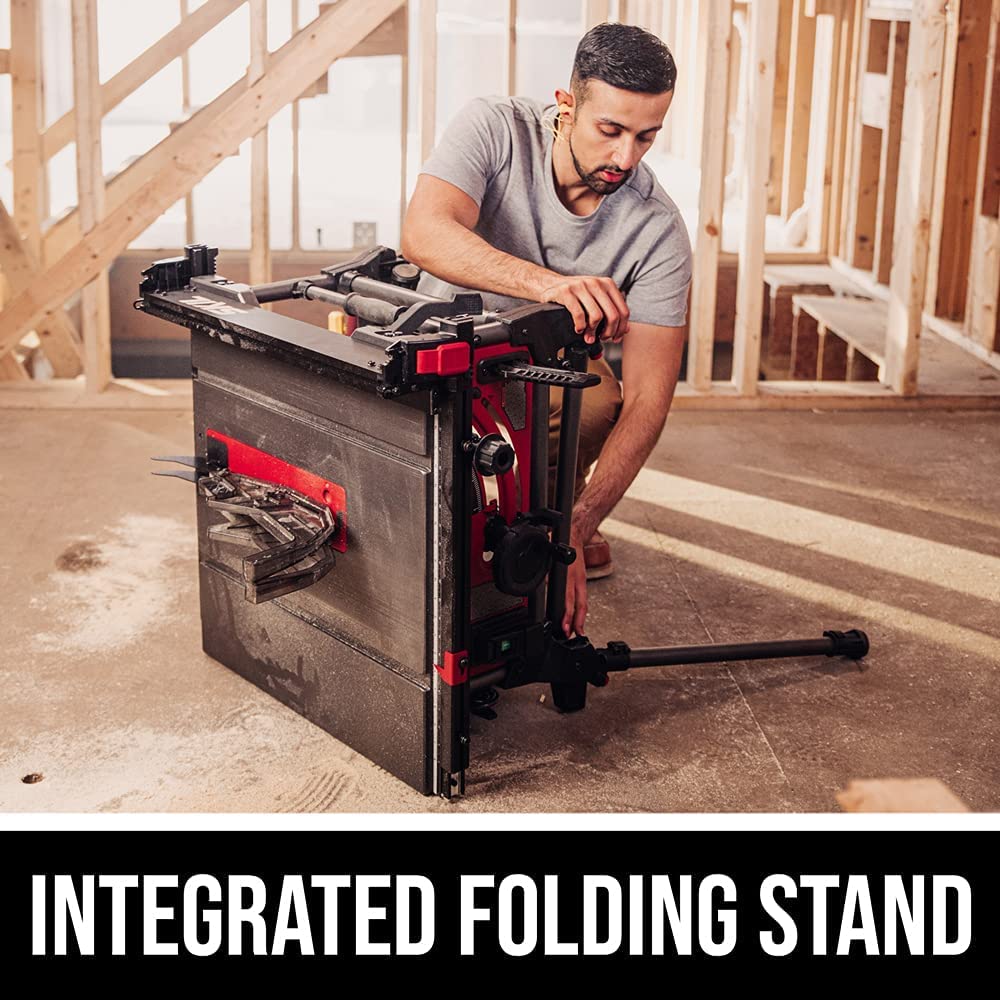 SKIL TS6307-00 15 Amp 10 Inch Portable Jobsite Table Saw with Folding Stand & Dado Insert Plate - Heavy Duty Woodworking Tool for DIY Projects & Professional Construction Sites