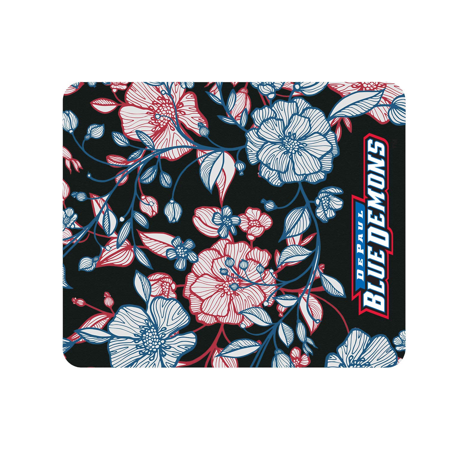 OTM Essentials DePaul University Standard Fabric Mouse Pad - Floral Lace Design for Gaming & Office Use - Non-Slip Desk Accessories for Computer, Laptop & Workstation - Perfect for Home, Office & Dorm Room Decor