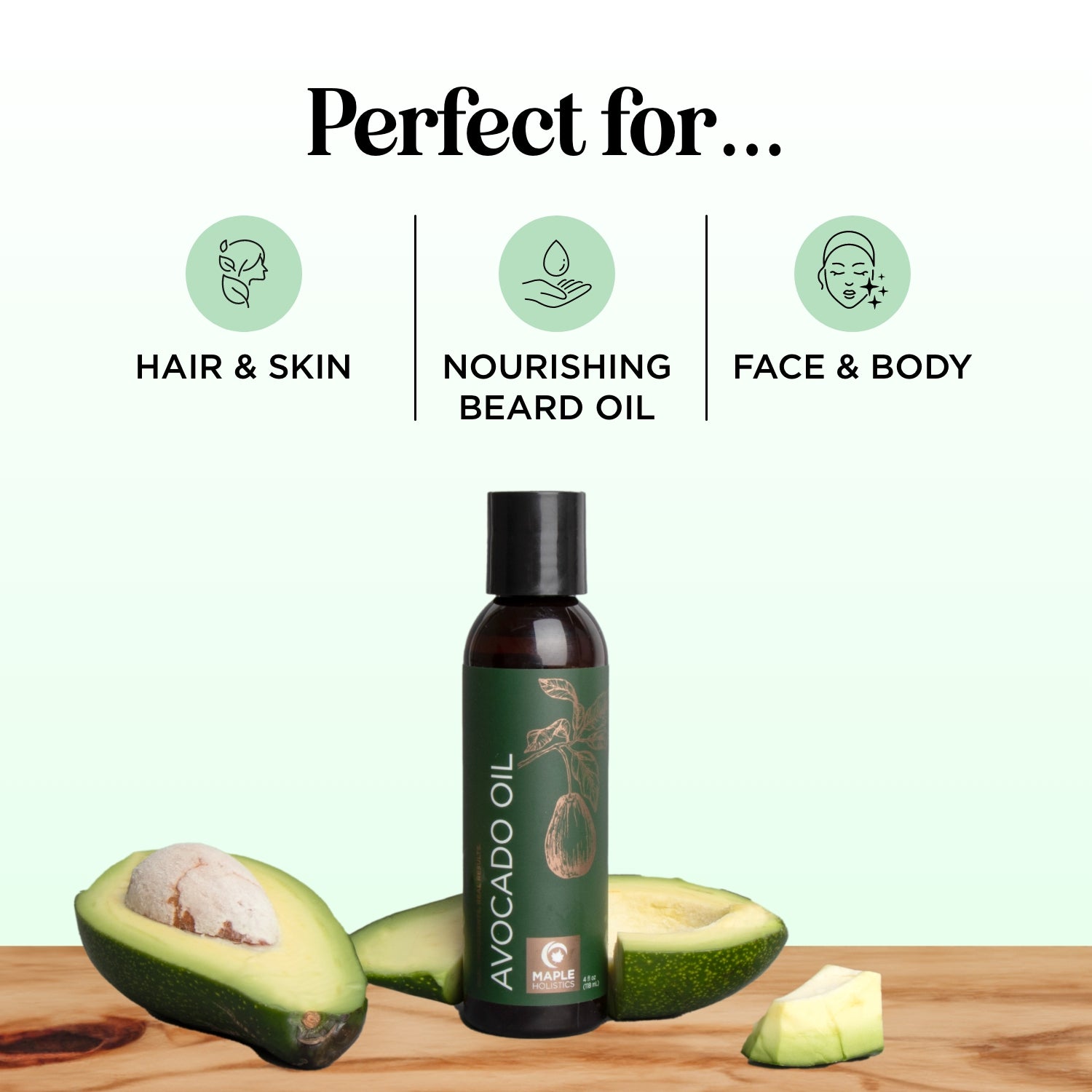 Pure Cold-Pressed Avocado Oil for Cooking & Skincare - 100% Natural, Unrefined, Rich in Healthy Fats - Perfect for Salad Dressings, Hair Masks & High Heat Cooking